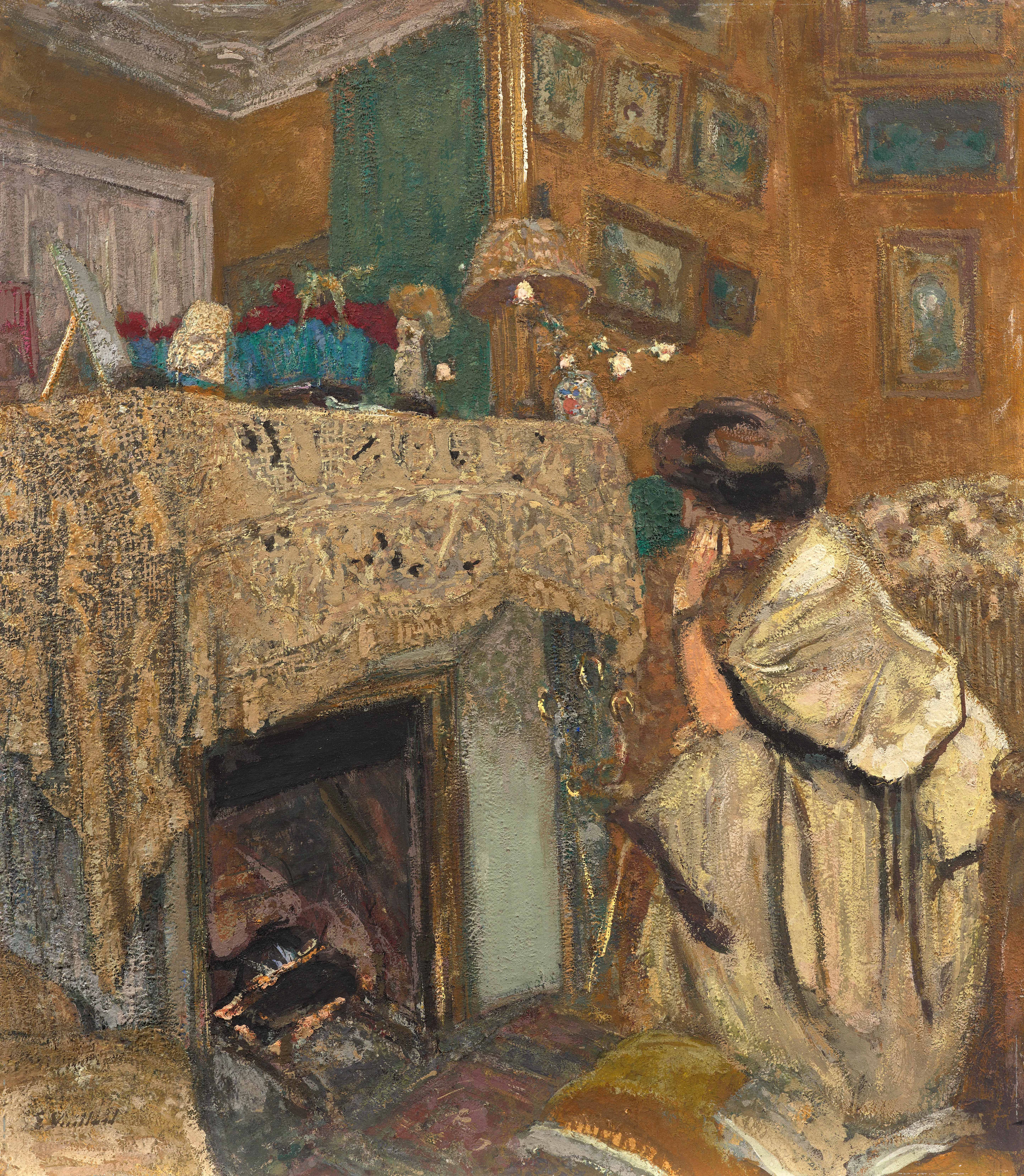 Madame Hessel au coin du feu dit Devant la cheminée - 1917-1918