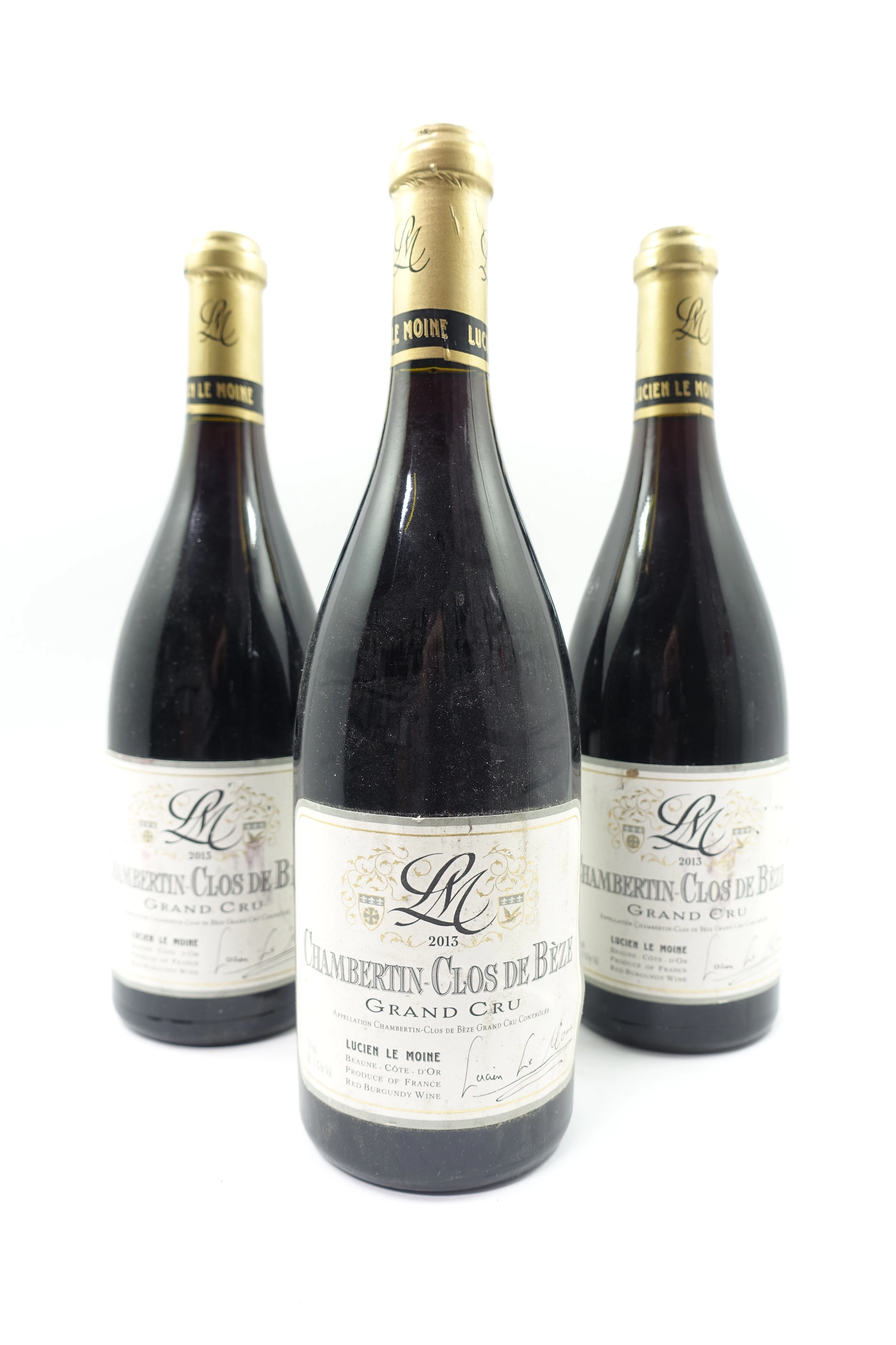 3 bts CHAMBERTIN CLOS DE BEZE 2013 Grand Cru. Lucien Le Moine