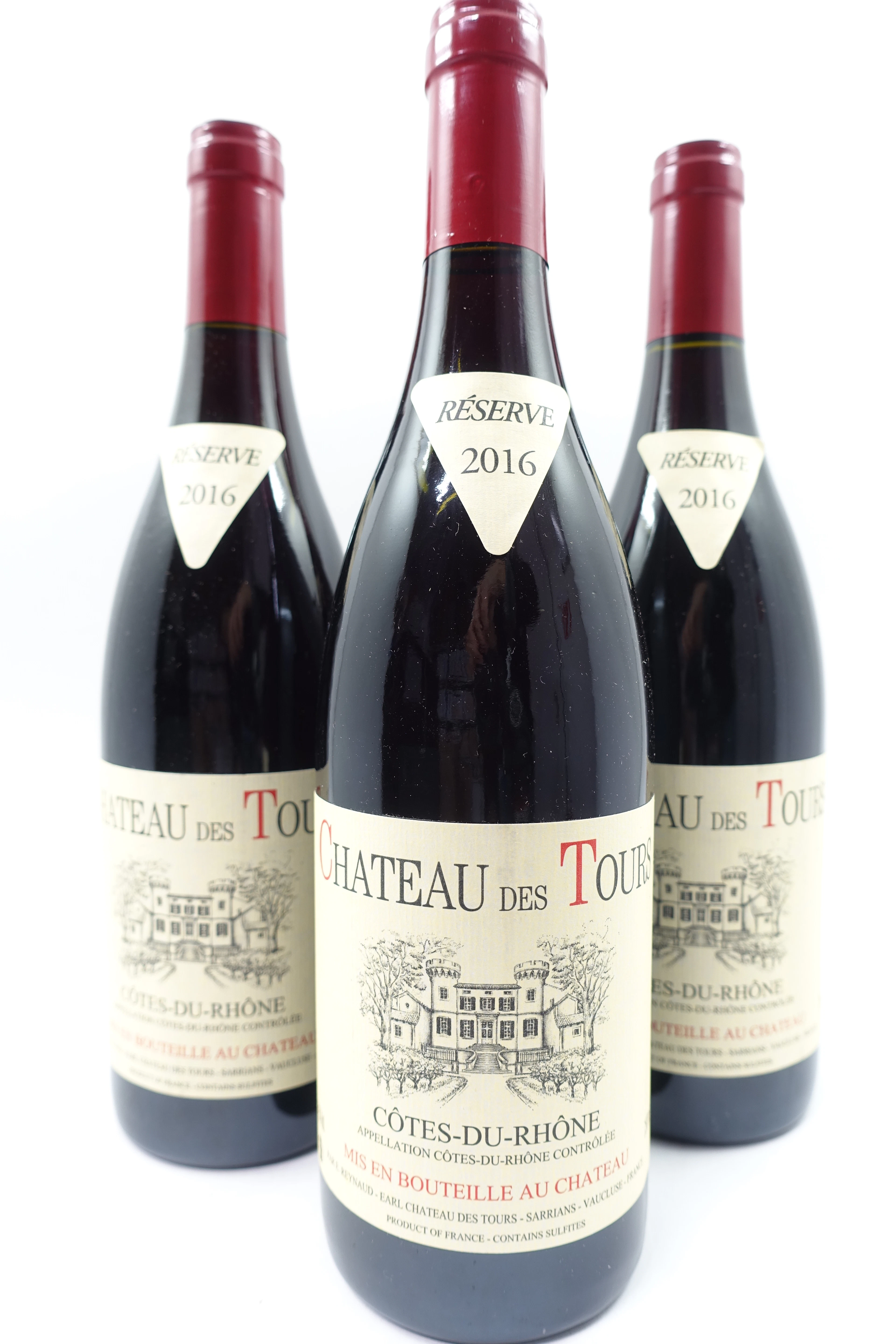 3 bts COTES DU RHONE 2016 Château des Tours
