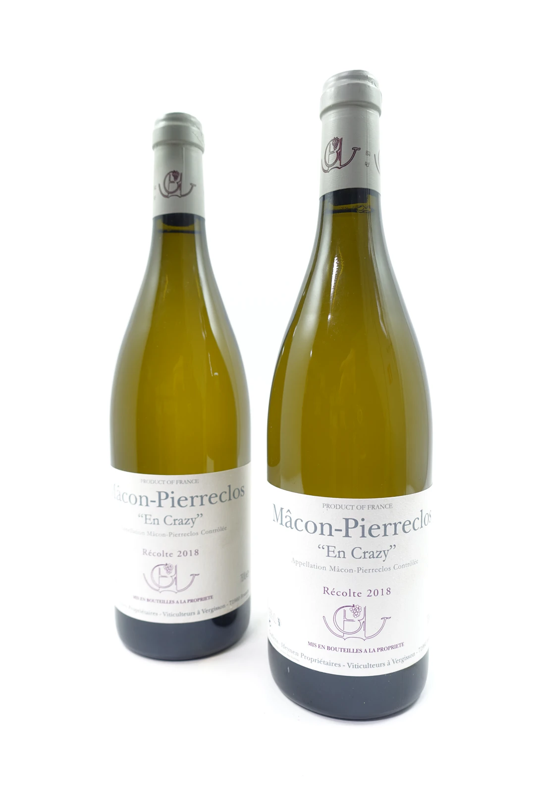 2 bts MACON PIERRECLOS 2018 (blanc) En Crazy. Guffens Heynene
