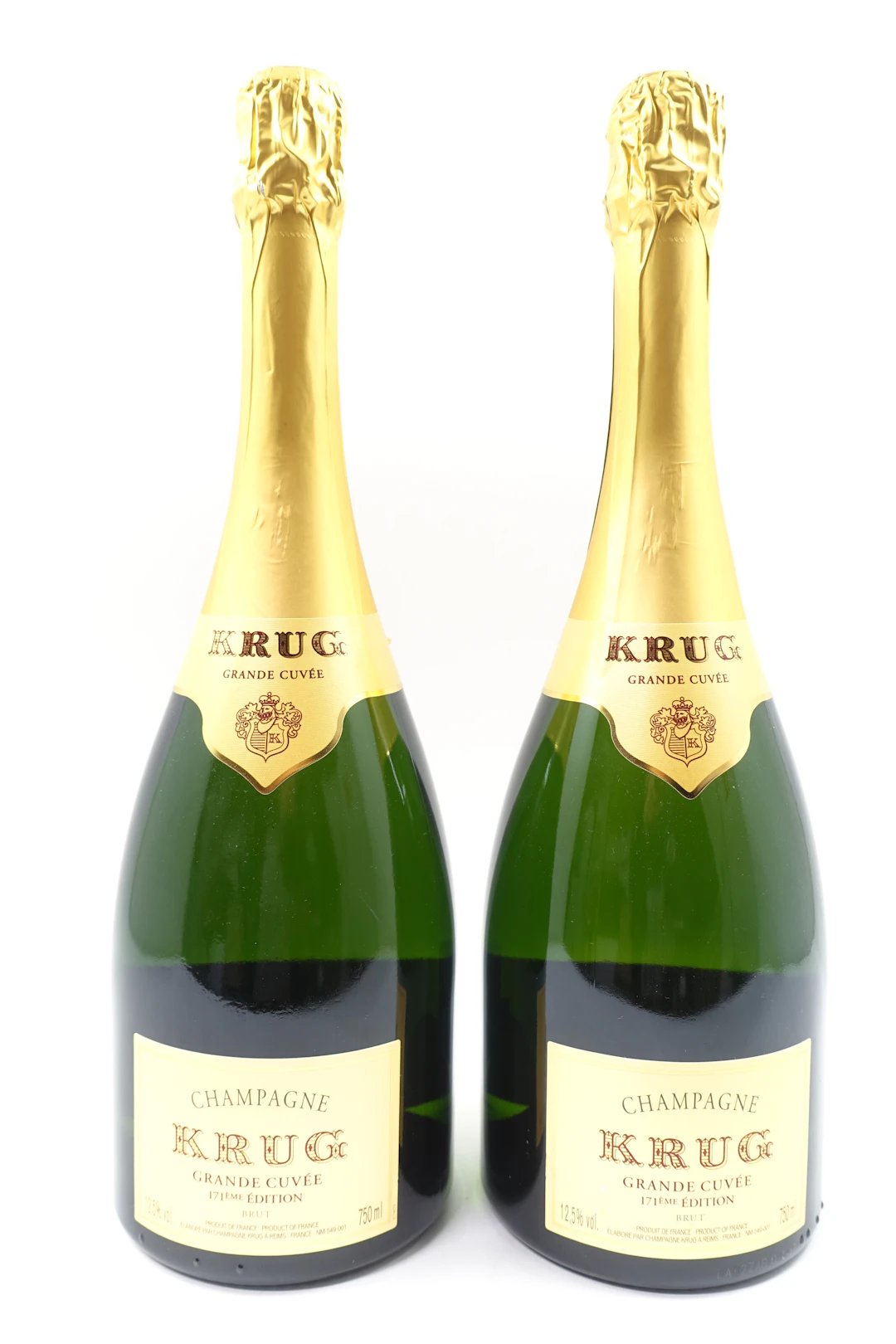 2 bts CHAMPAGNE KRUG Brut Grande Cuvée. 171ème édition