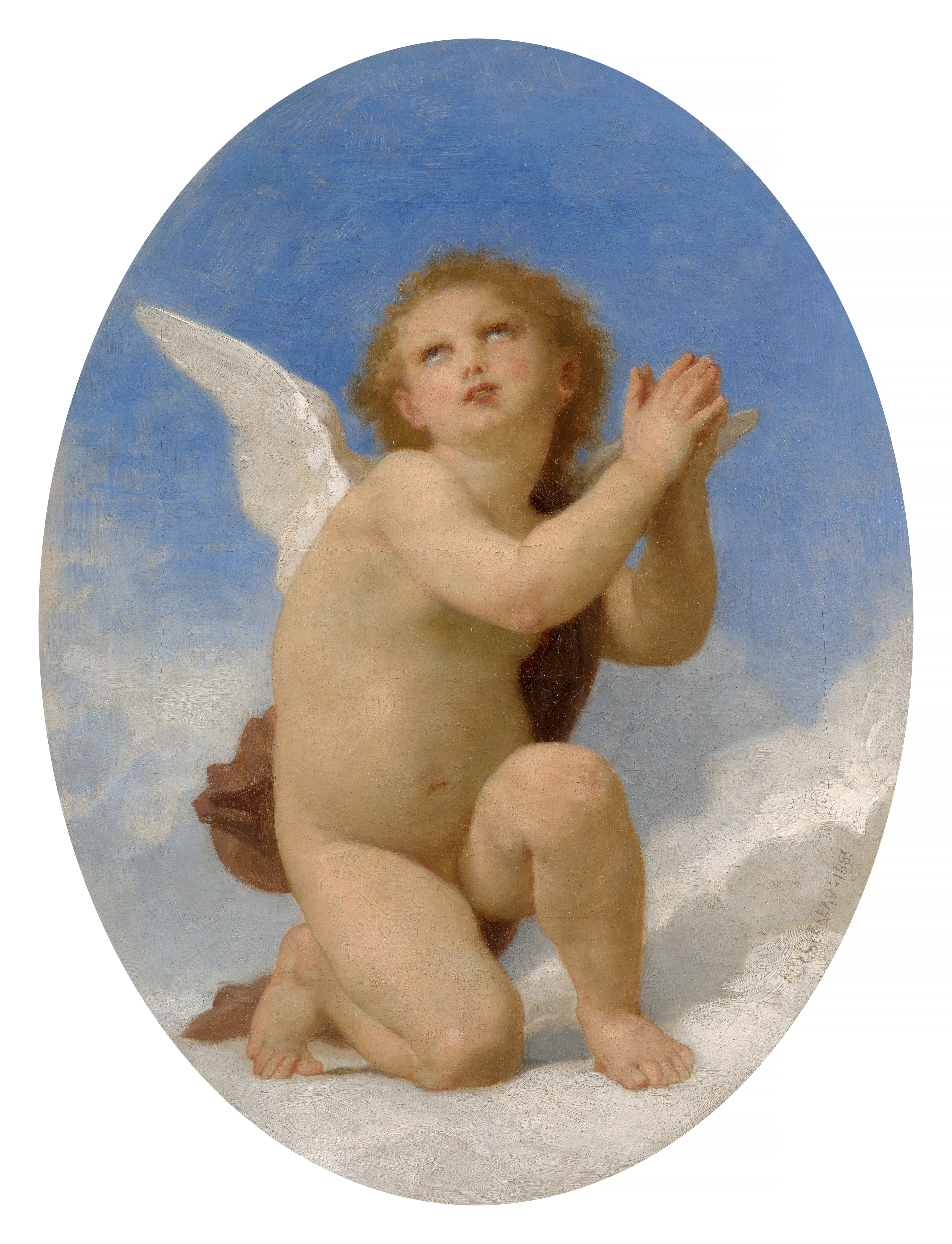 William BOUGUEREAU La Rochelle, 1825-1905 Etude d'ange dans les nuages