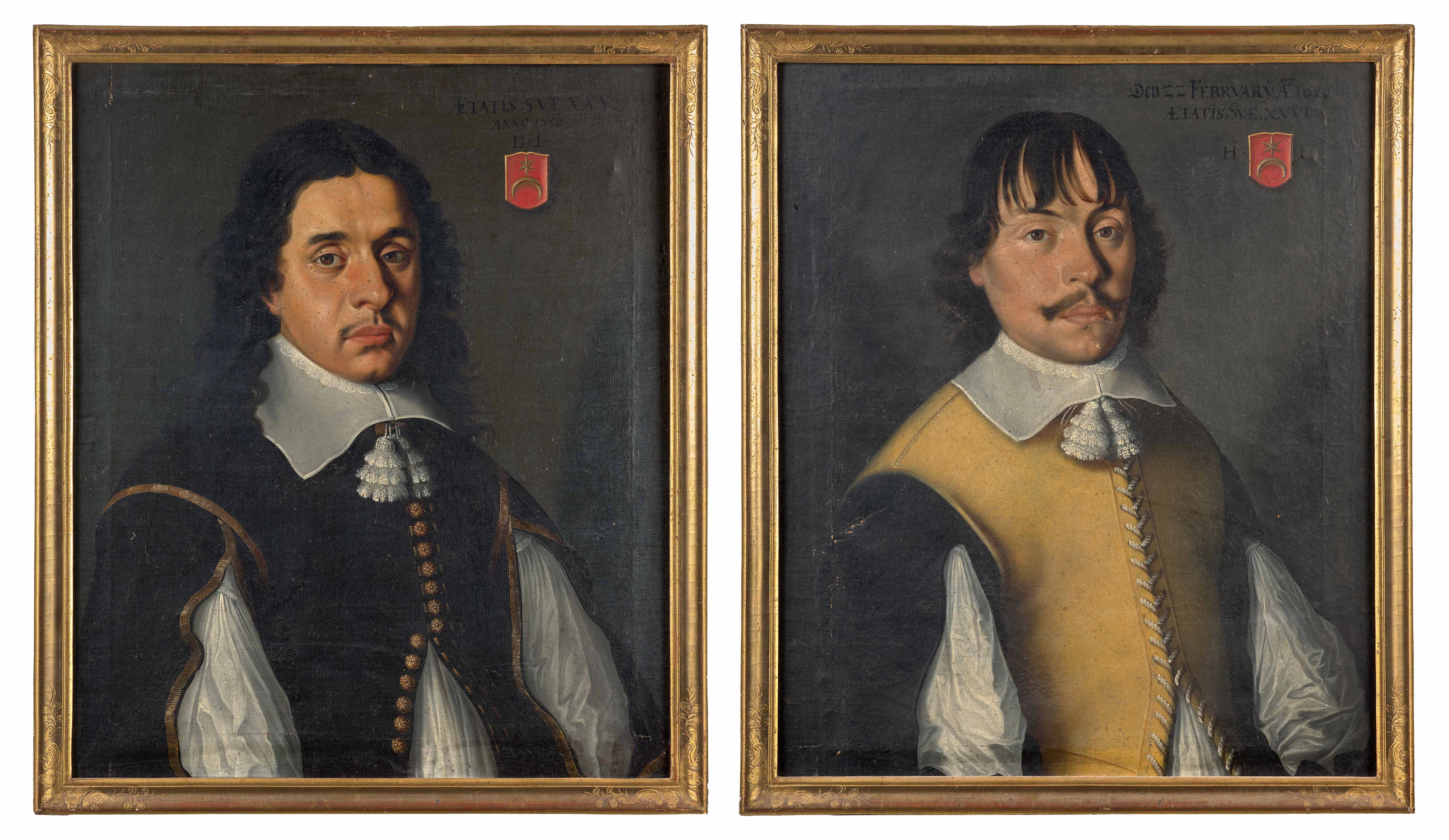 Ecole suisse, 1656 Portraits de Daniel (1631-1676) et Hans Jacob (1629-1678)