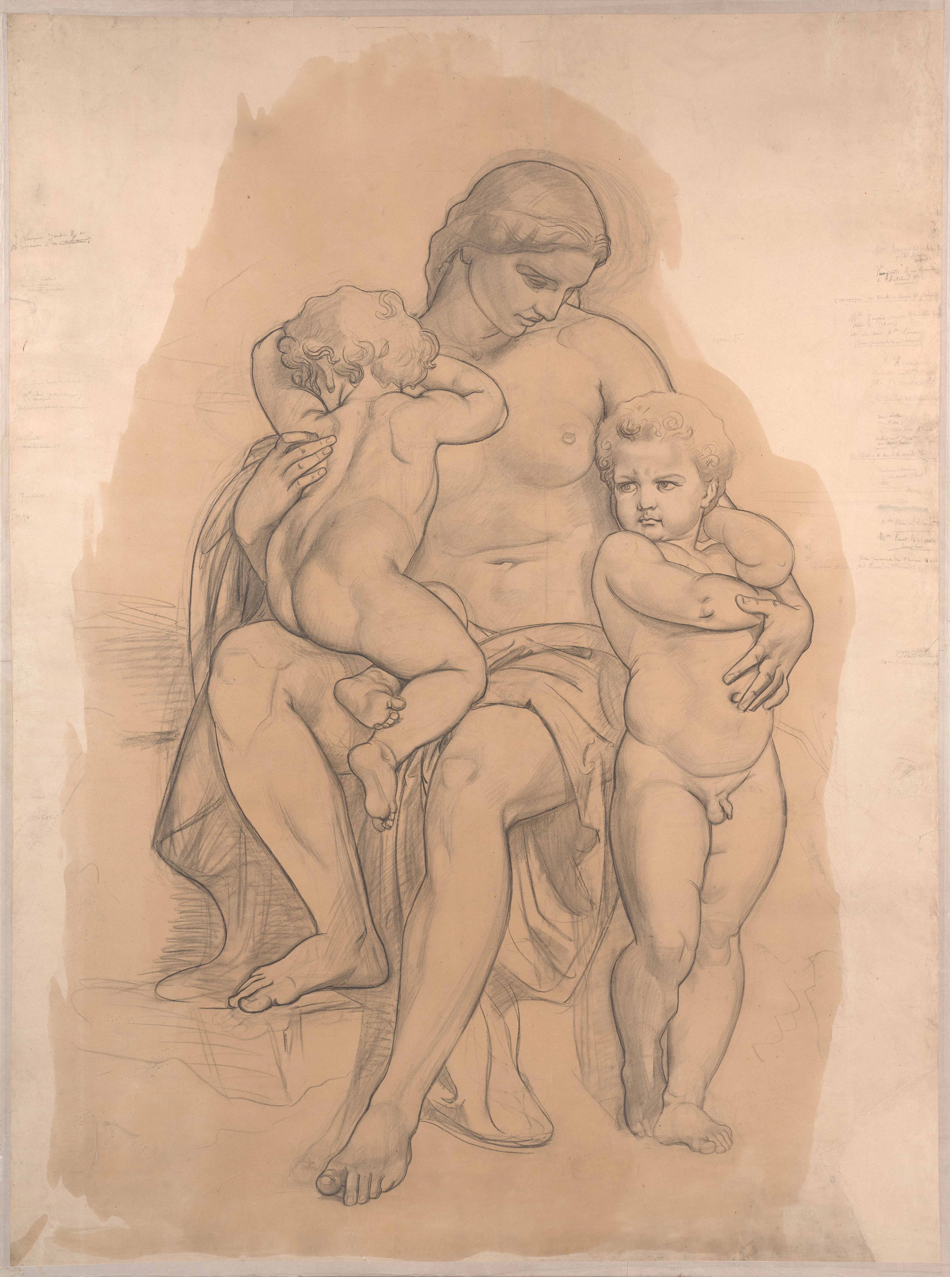 William BOUGUEREAU La Rochelle, 1825 - 1905 Etude pour la 'Première