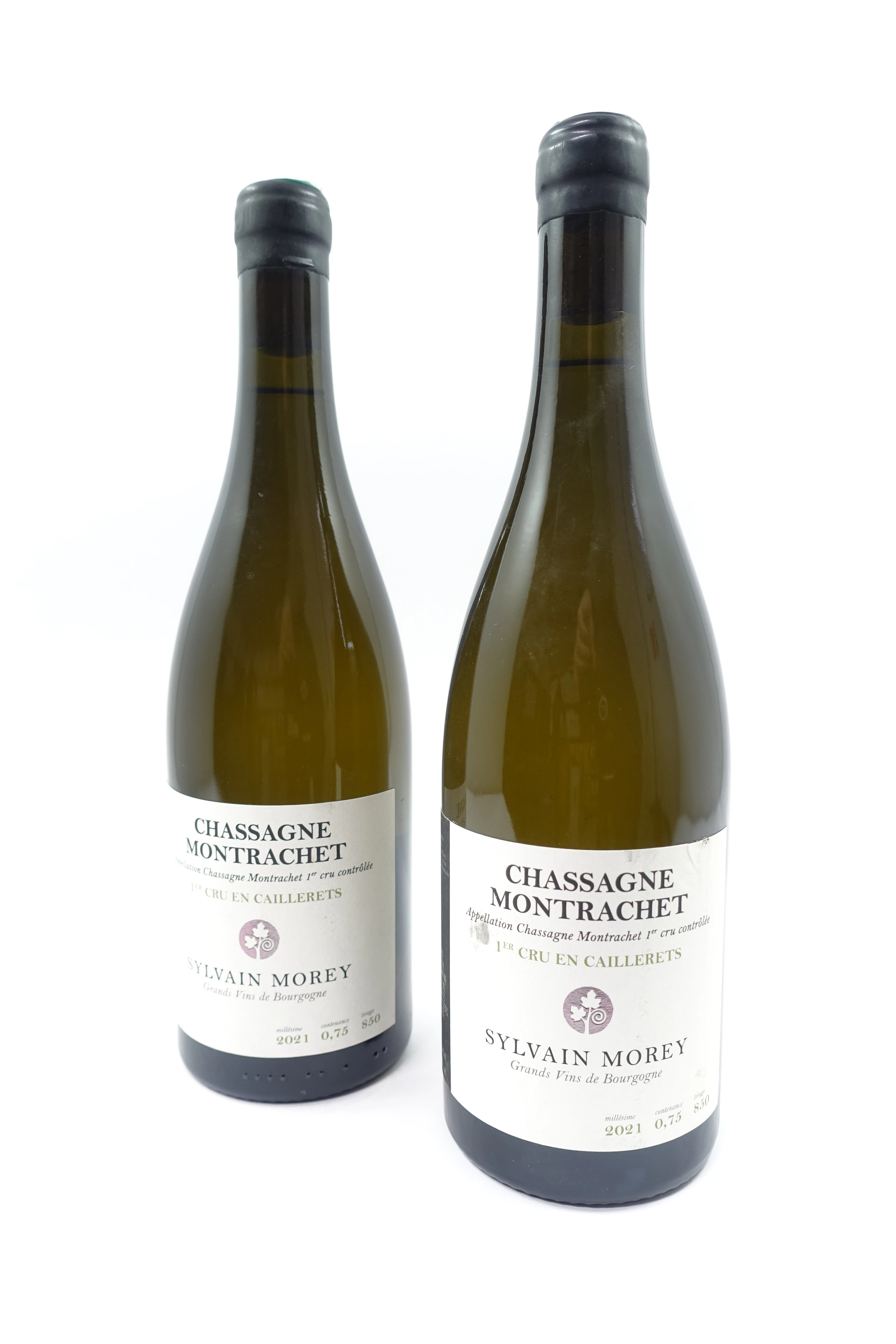 2 bts CHASSAGNE MONTRACHET 2021 (blanc) 1er Cru En Caillerets. Sylvain Morey