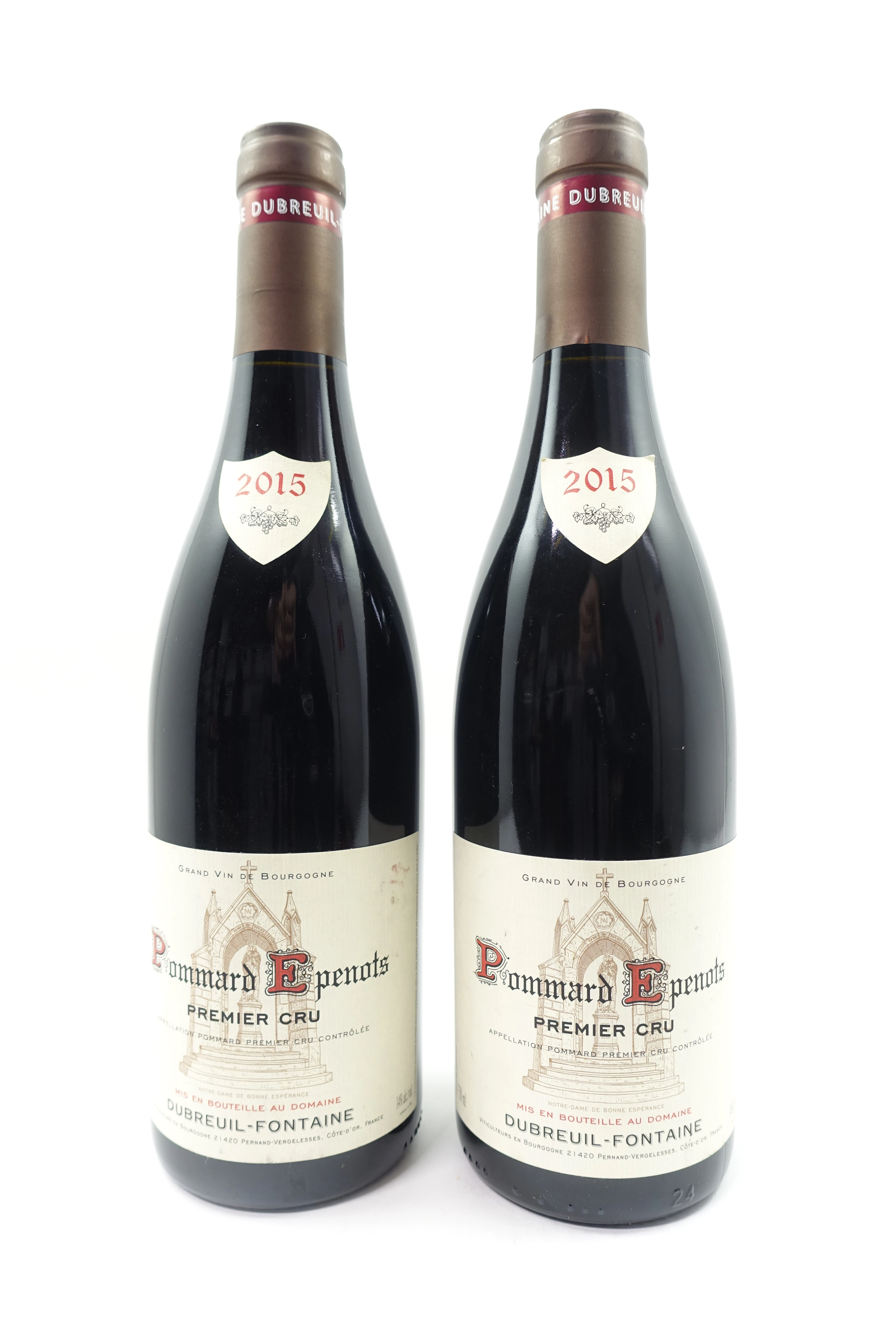 2 bts POMMARD 2015 1er cru les Epenots. Domaine Dubreuil-Fontaine