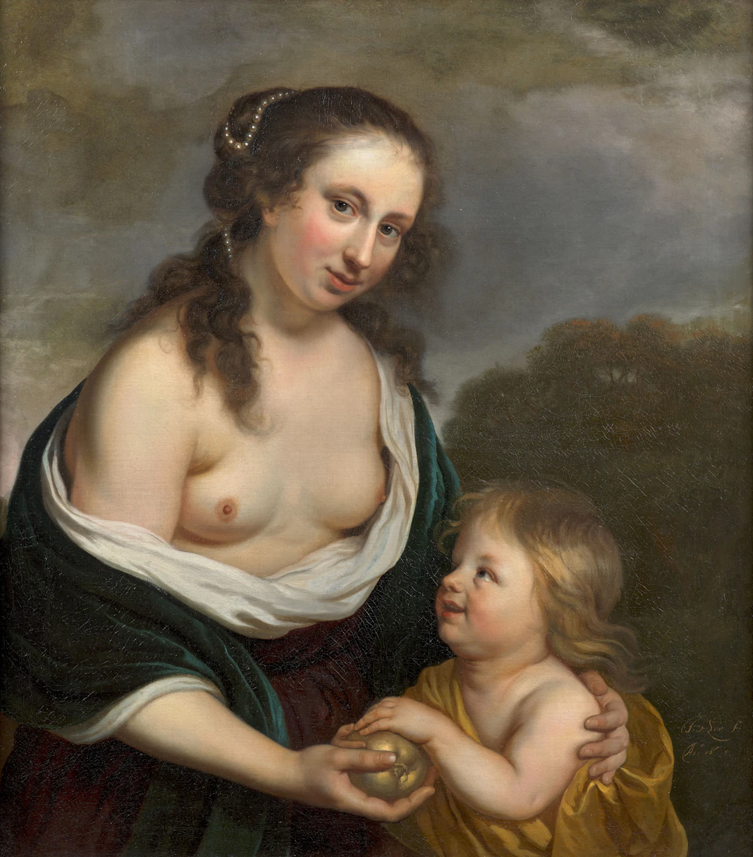 Jacob VAN LOO Sluis, 1614 - Paris, 1670 Portrait d'une jeune femme