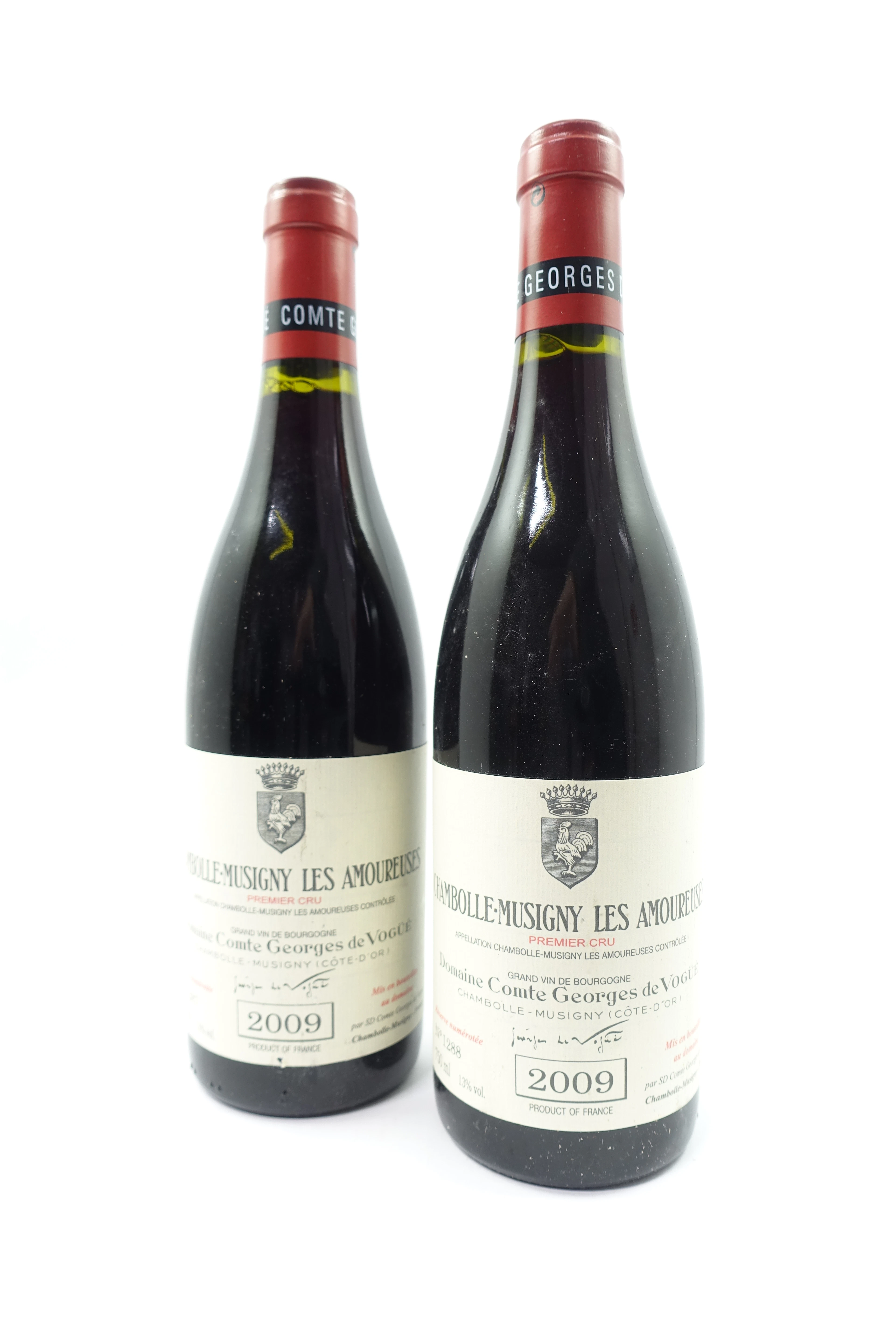 2 bts CHAMBOLLE MUSIGNY 2009 1er Cru Les Amoureuses. Domaine Comte