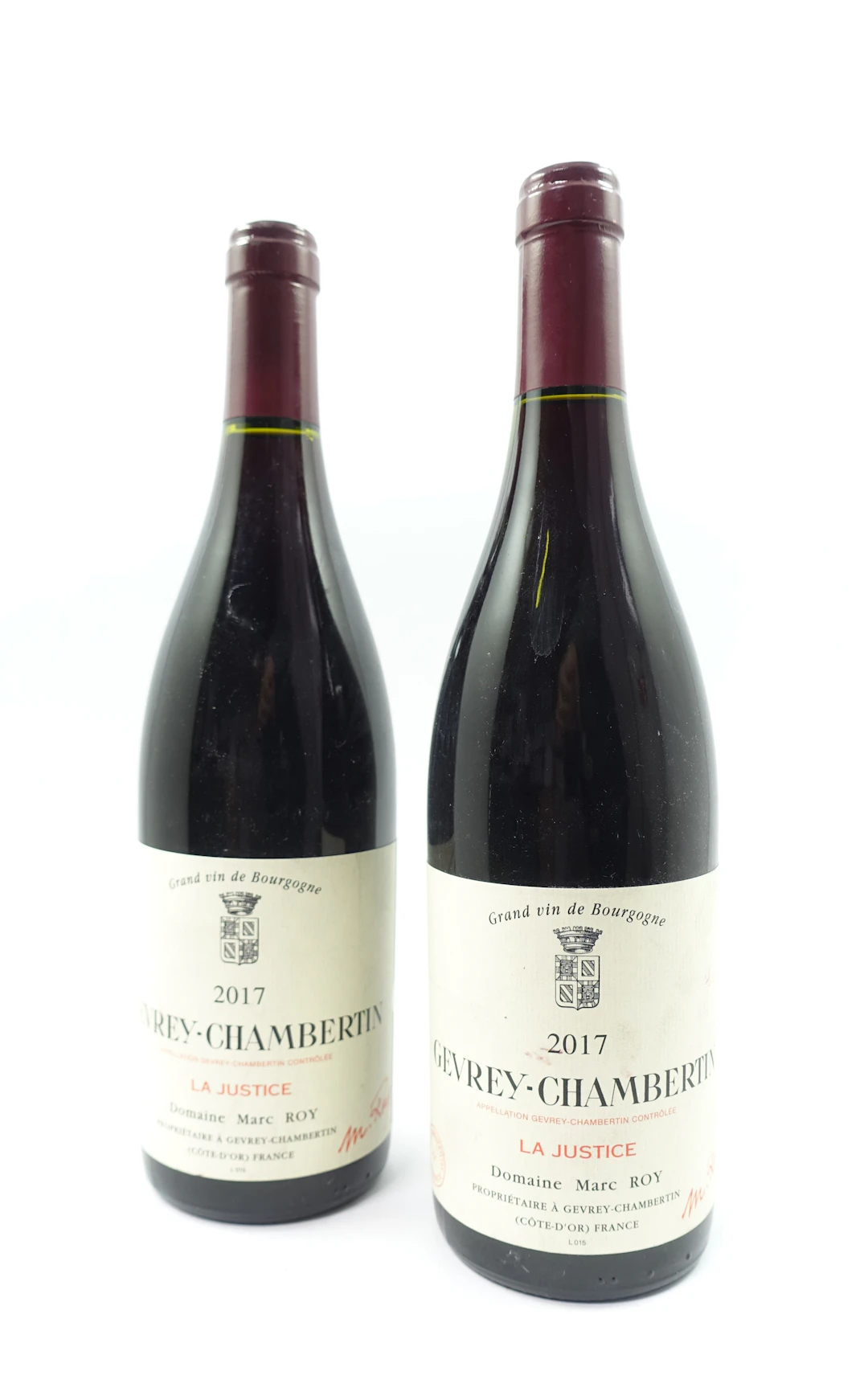 2 bts GEVREY CHAMBERTIN 2017 La Justice. Domaine Marc Roy