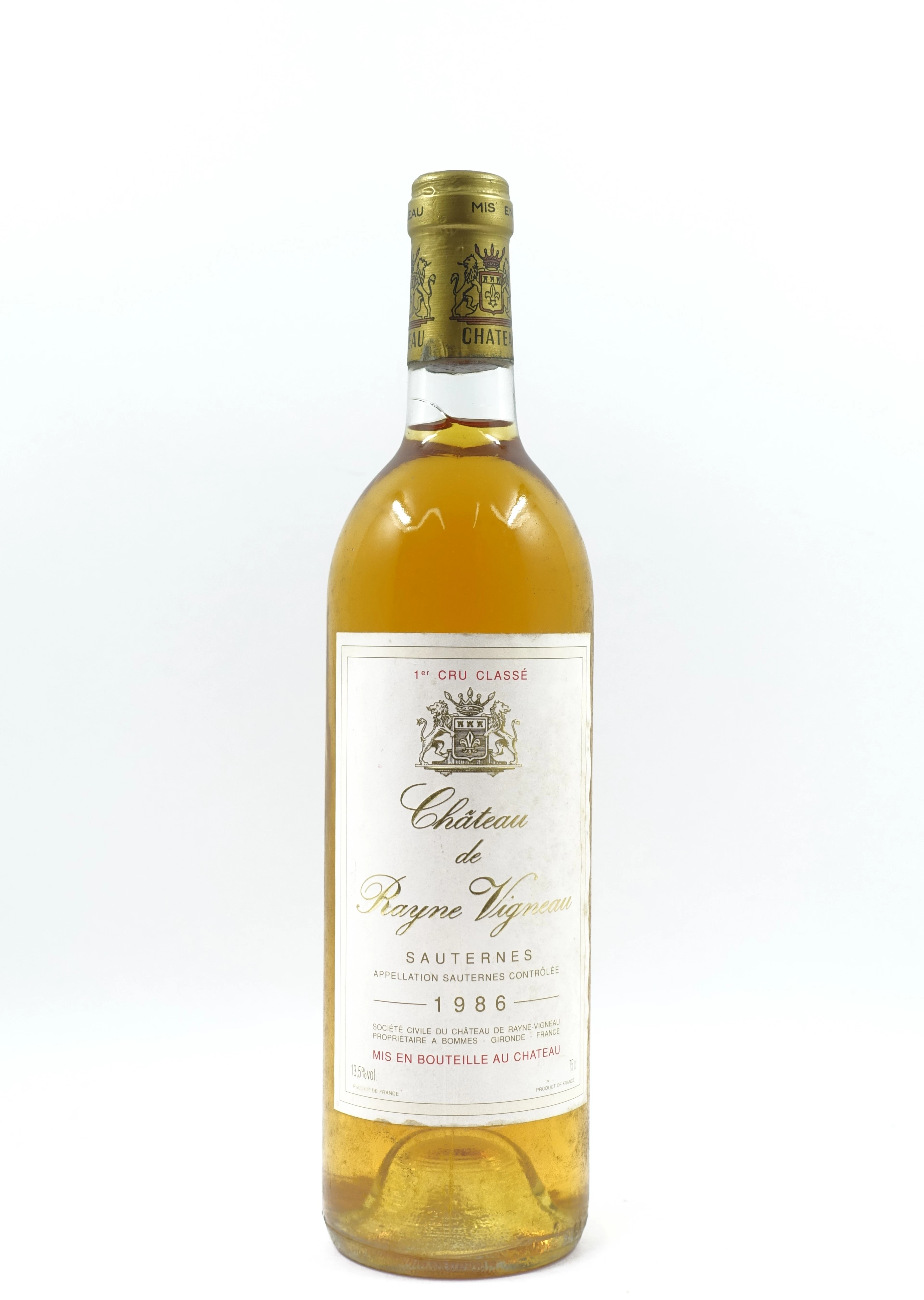 1 bt CH DE RAYNE VIGNEAU 1986 1er cru Sauternes