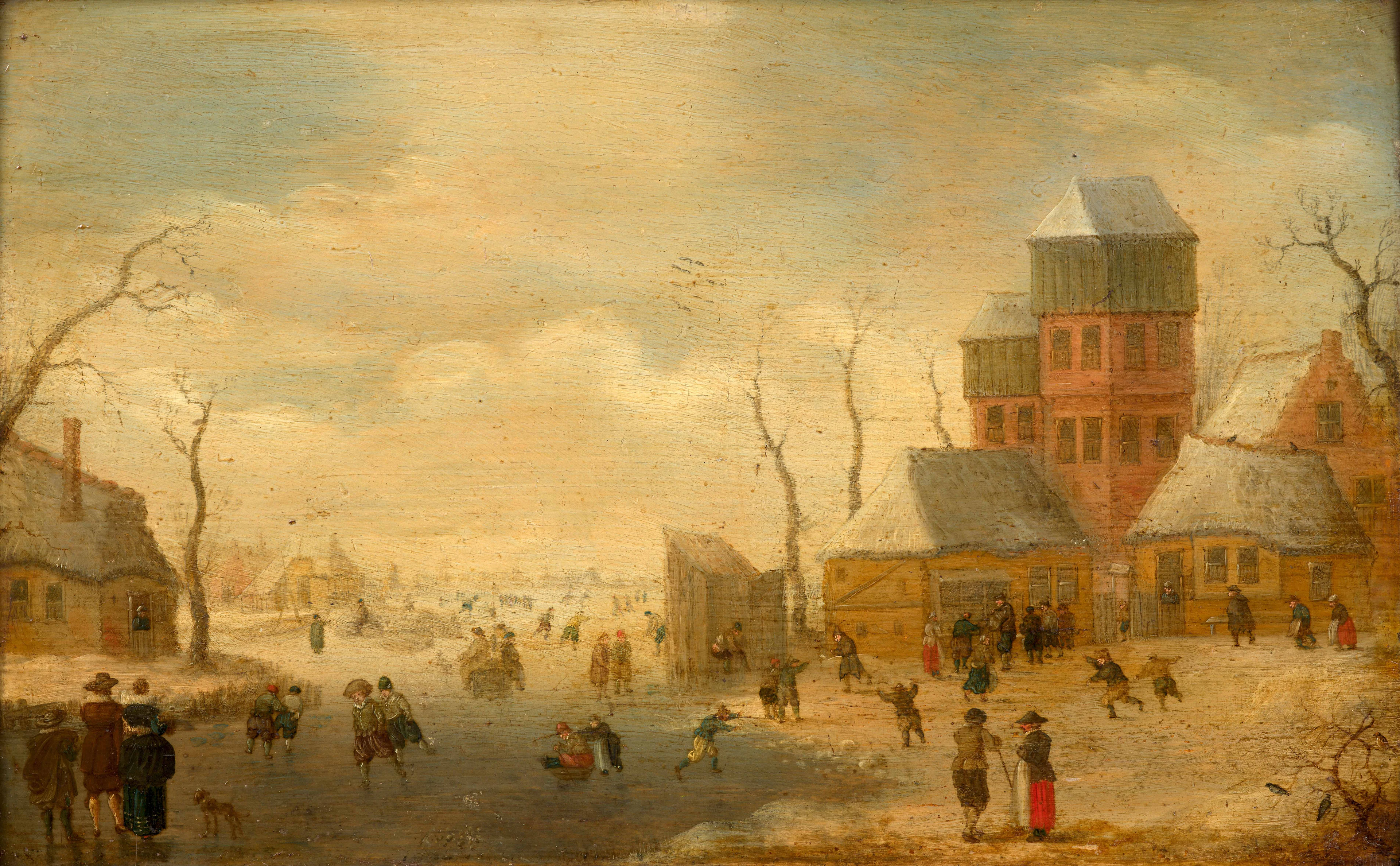 - Scène de patinage en hiver