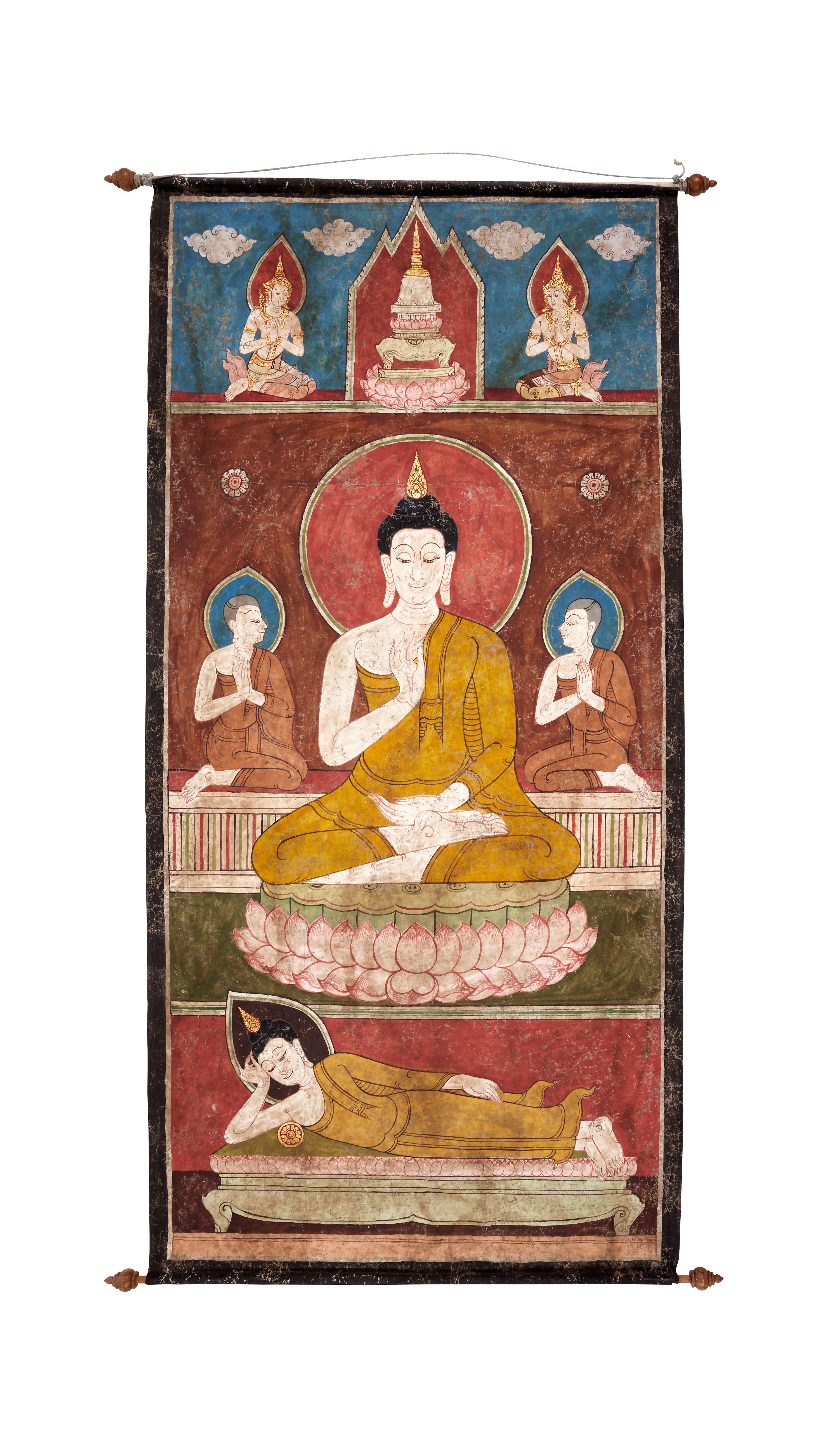 A Painted Cloth of the Teaching Buddha (Vitarka Mudra)