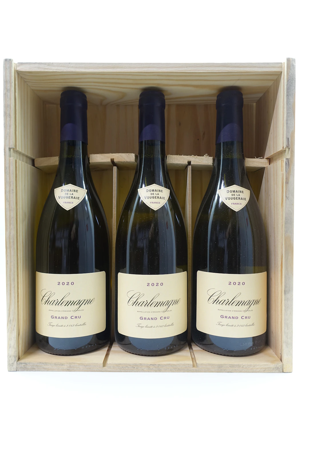 3 bts CORTON CHARLEMAGNE 2020 Grand Cru. Domaine de la Vougeraie