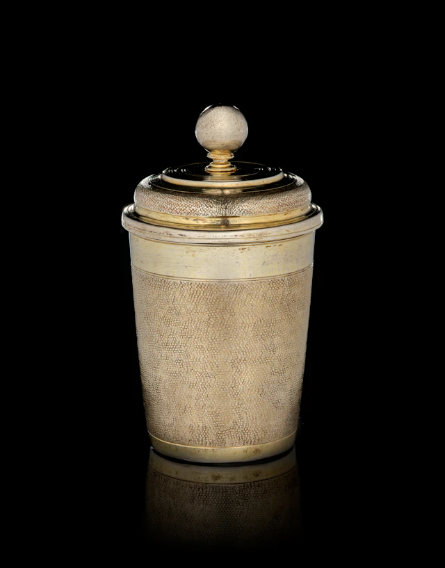 A German silver-gilt snakeskin covered beaker, probably Paul Solanier