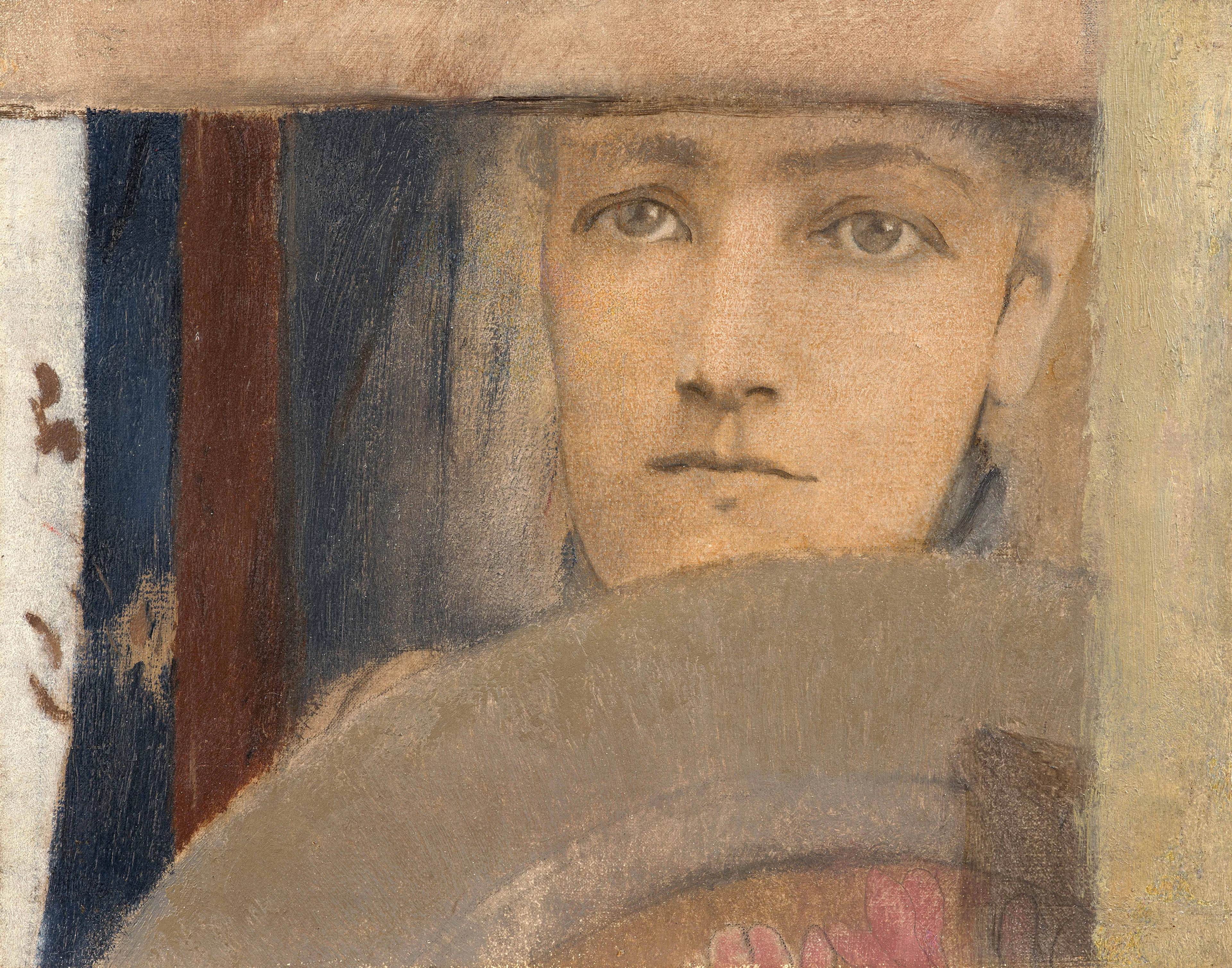 Fernand KHNOPFF 1858-1921 Etude pour 'La Défiance' - 1897