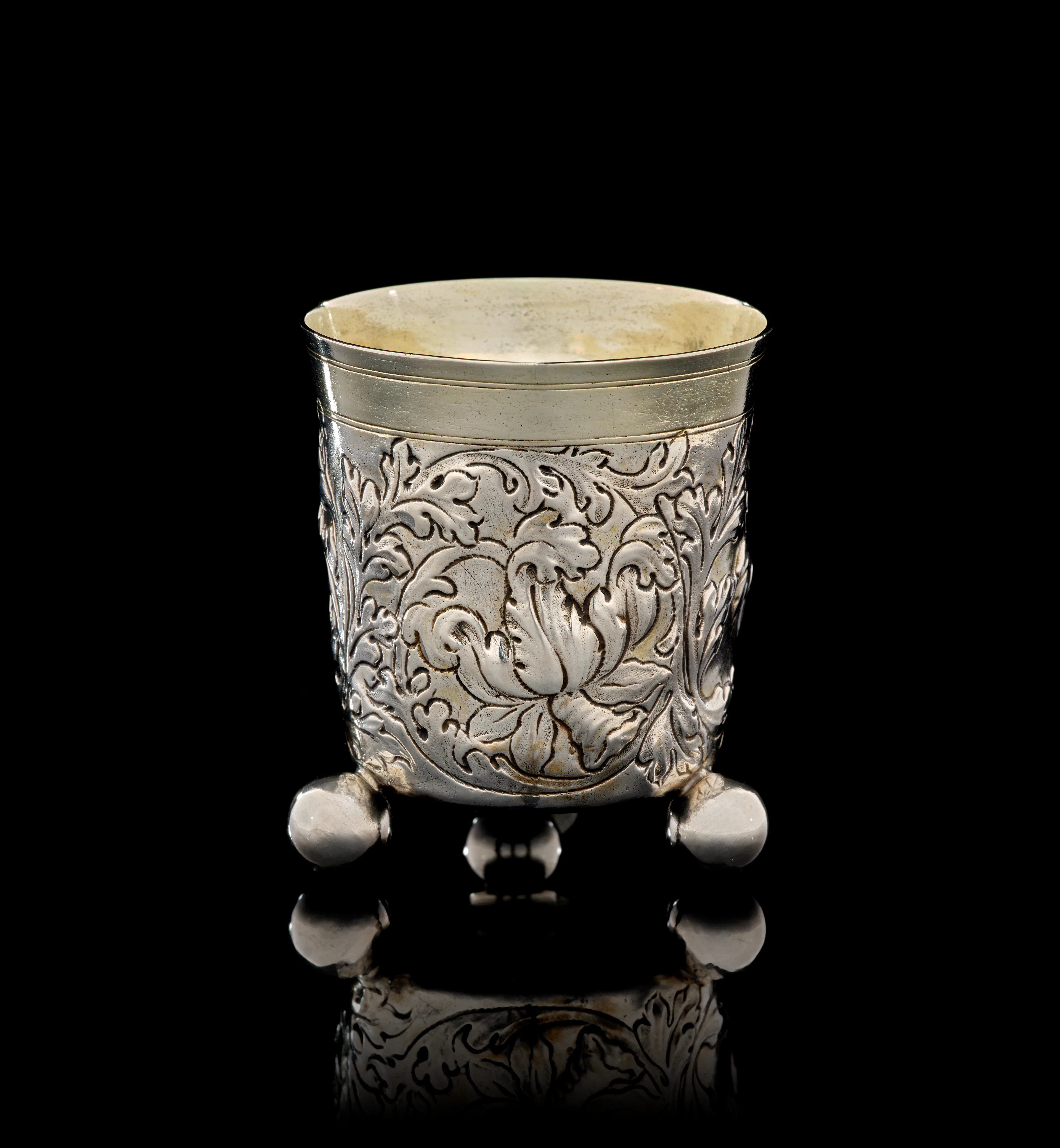 A German parcel-gilt silver beaker, Heinrich Gottfried Anton Hammon