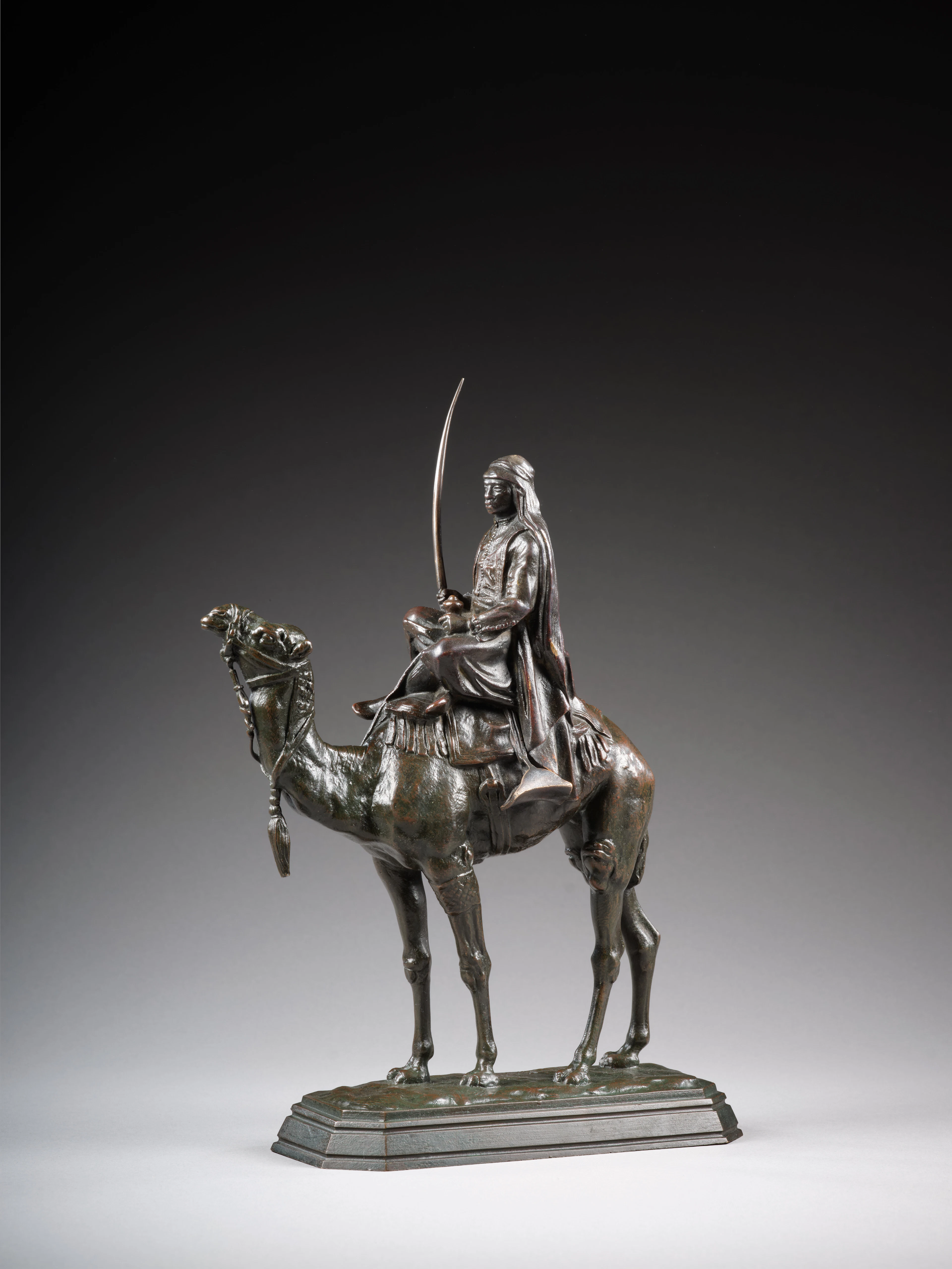 Antoine-Louis BARYE Paris, 1795 - 1875 Dromadaire monté par un Arabe