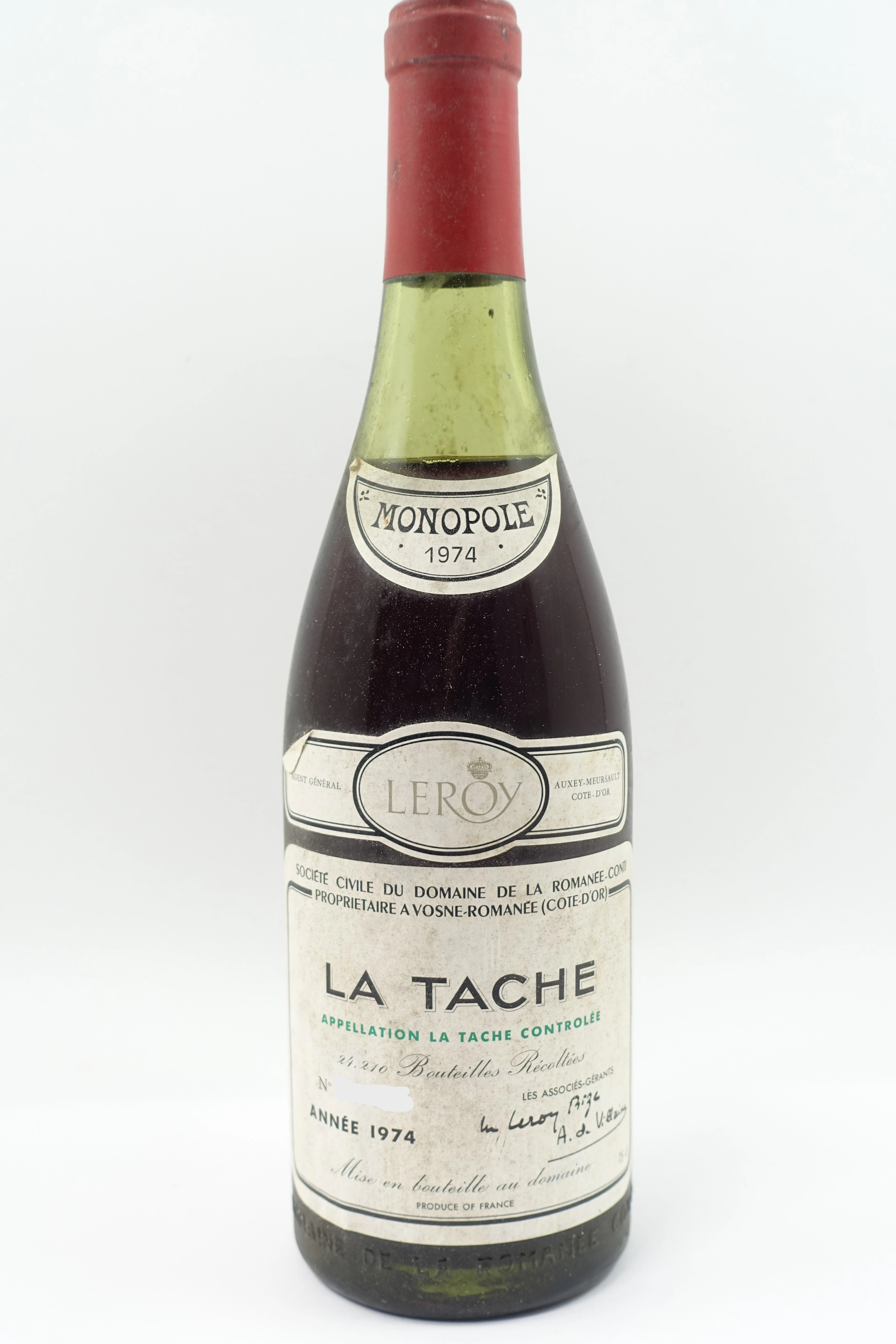 1 bt LA TACHE 1974 Grand Cru. Domaine de la Romanée Conti