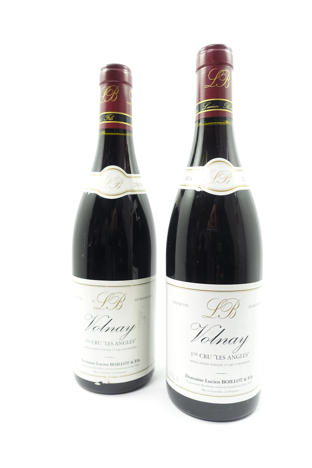 2 bts VOLNAY 2014 1er Cru Les Angles. Domaine Lucien Boillot et Fils