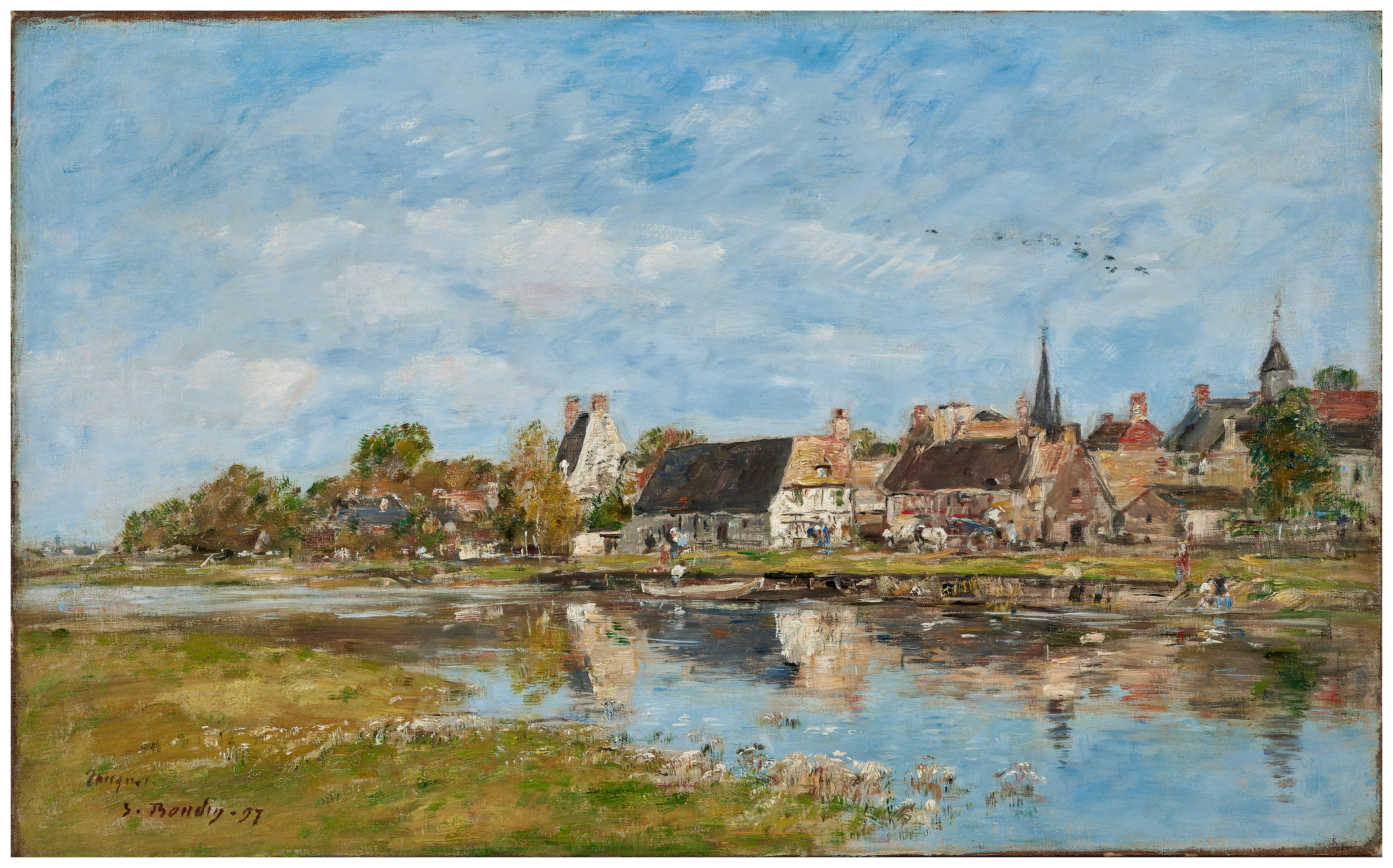Eugène BOUDIN 1824-1898 Le vieux port de Touques - 1897