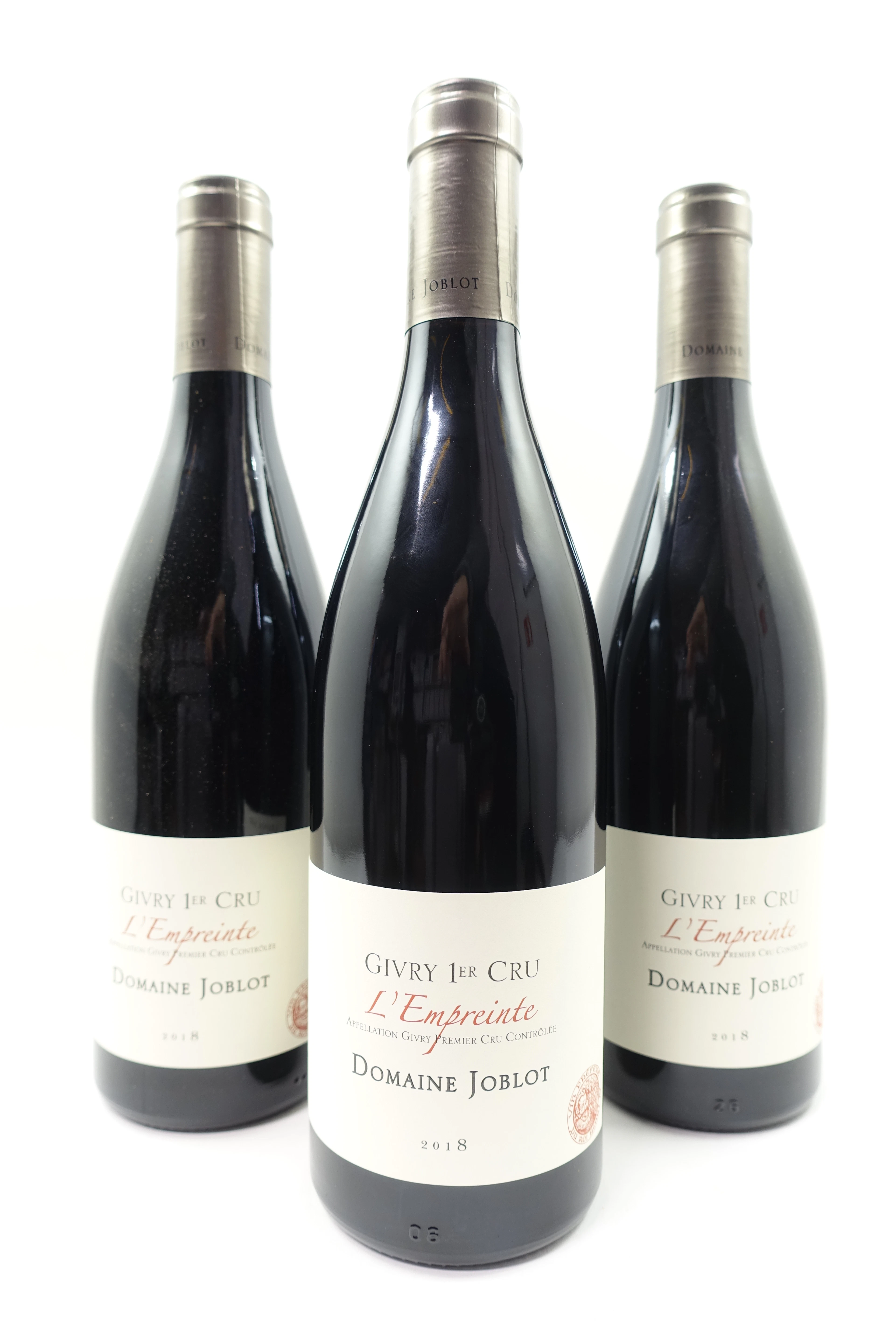 6 bts GIVRY 2018 (rouge) 1er Cru L'Empreinte. Domaine Joblot