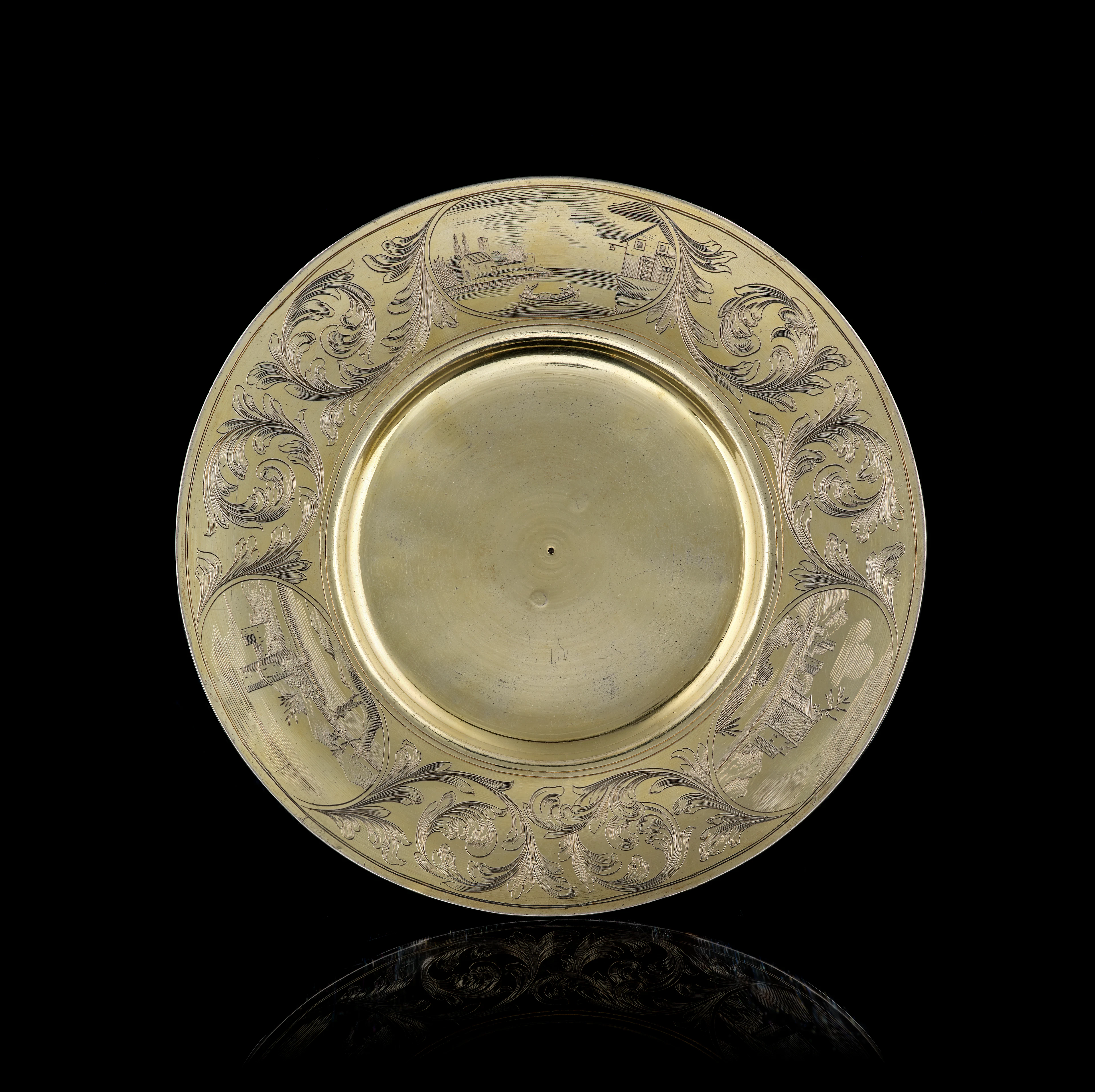 A German silver-gilt plate, Johann Conrad Treffler, Augsburg, 1689-1692