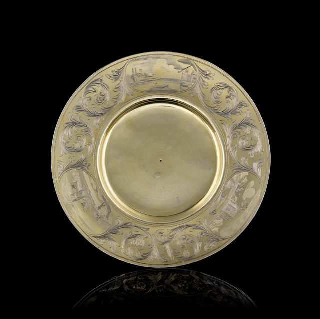 A German silver-gilt plate, Johann Conrad Treffler, Augsburg, 1689-1692