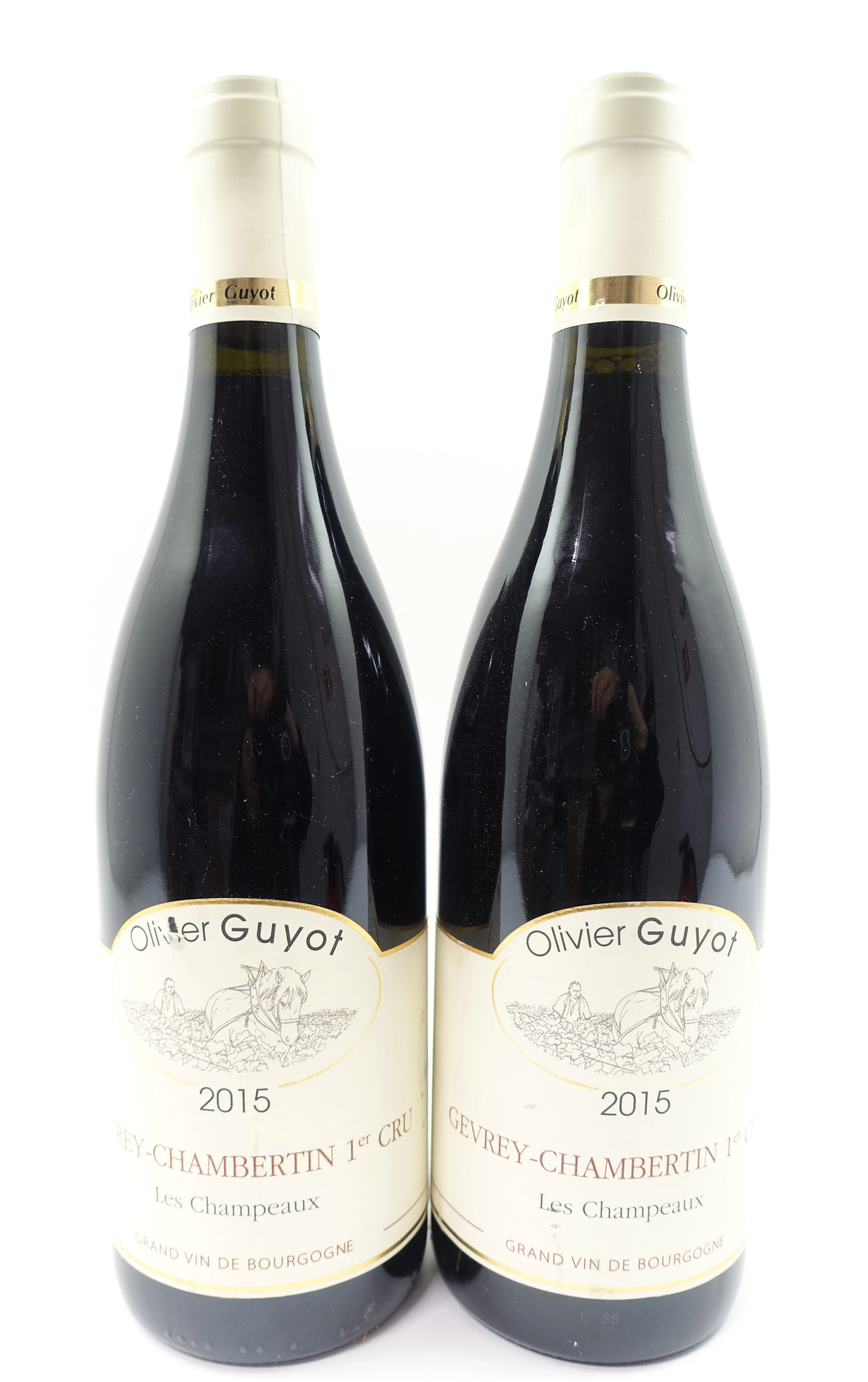 6 bts GEVREY CHAMBERTIN 2015 1er cru Les Champeaux. Olivier Guyot