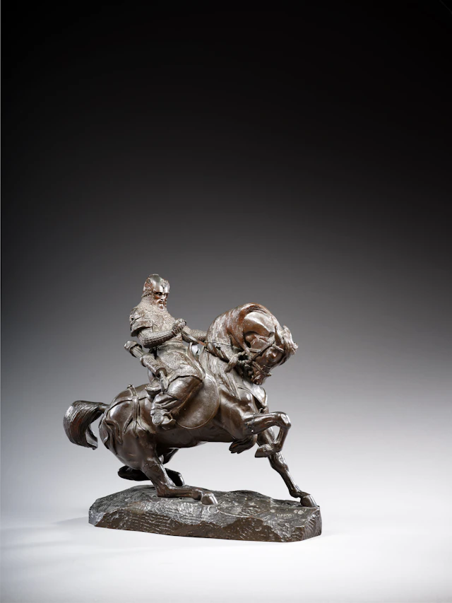 Antoine-Louis BARYE Paris, 1795 - 1875 Guerrier tartare arrêtant son cheval