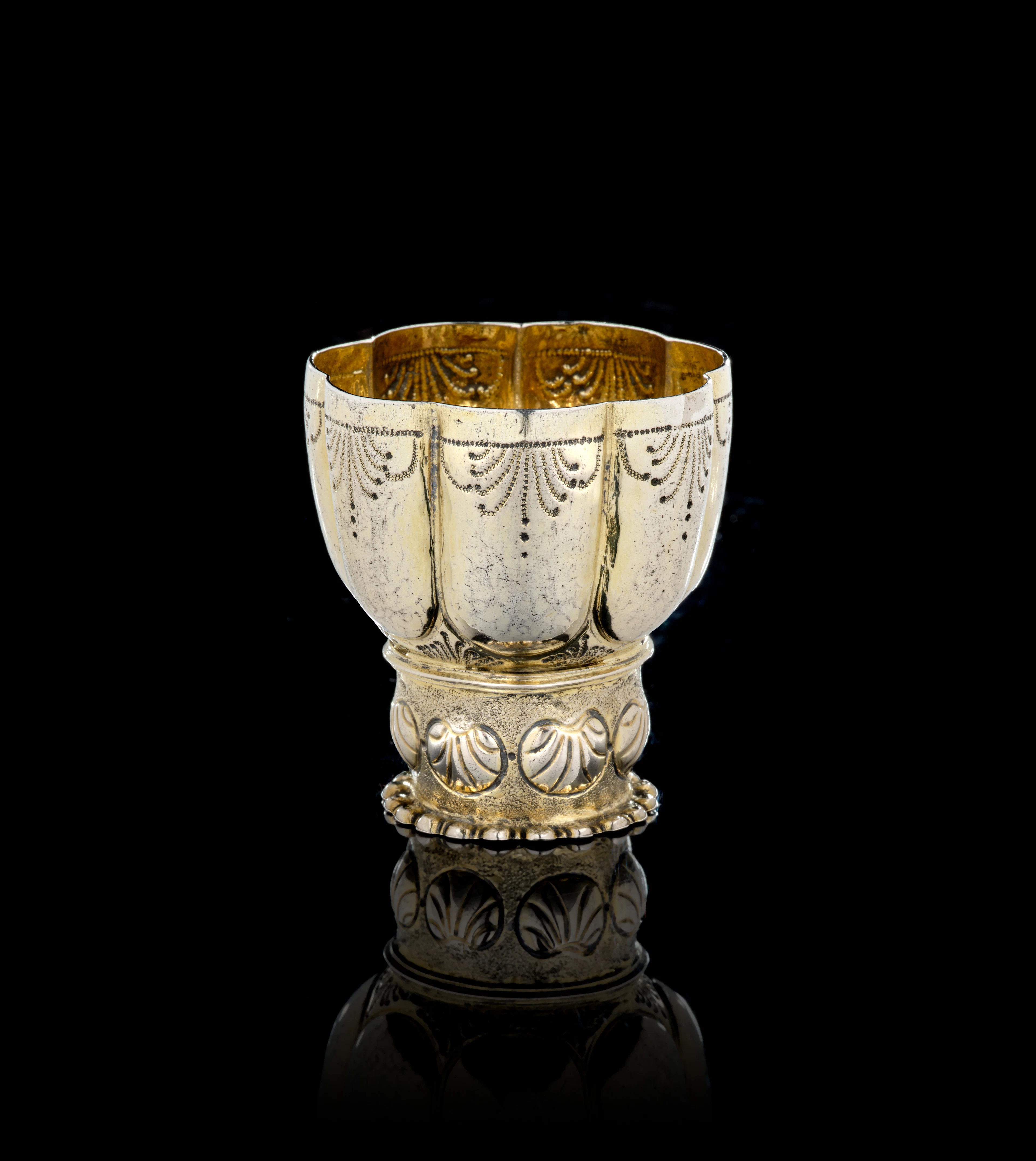 A German parcel-gilt silver römer cup, Georg Rötenbeck, Nuremberg, 1650-1657