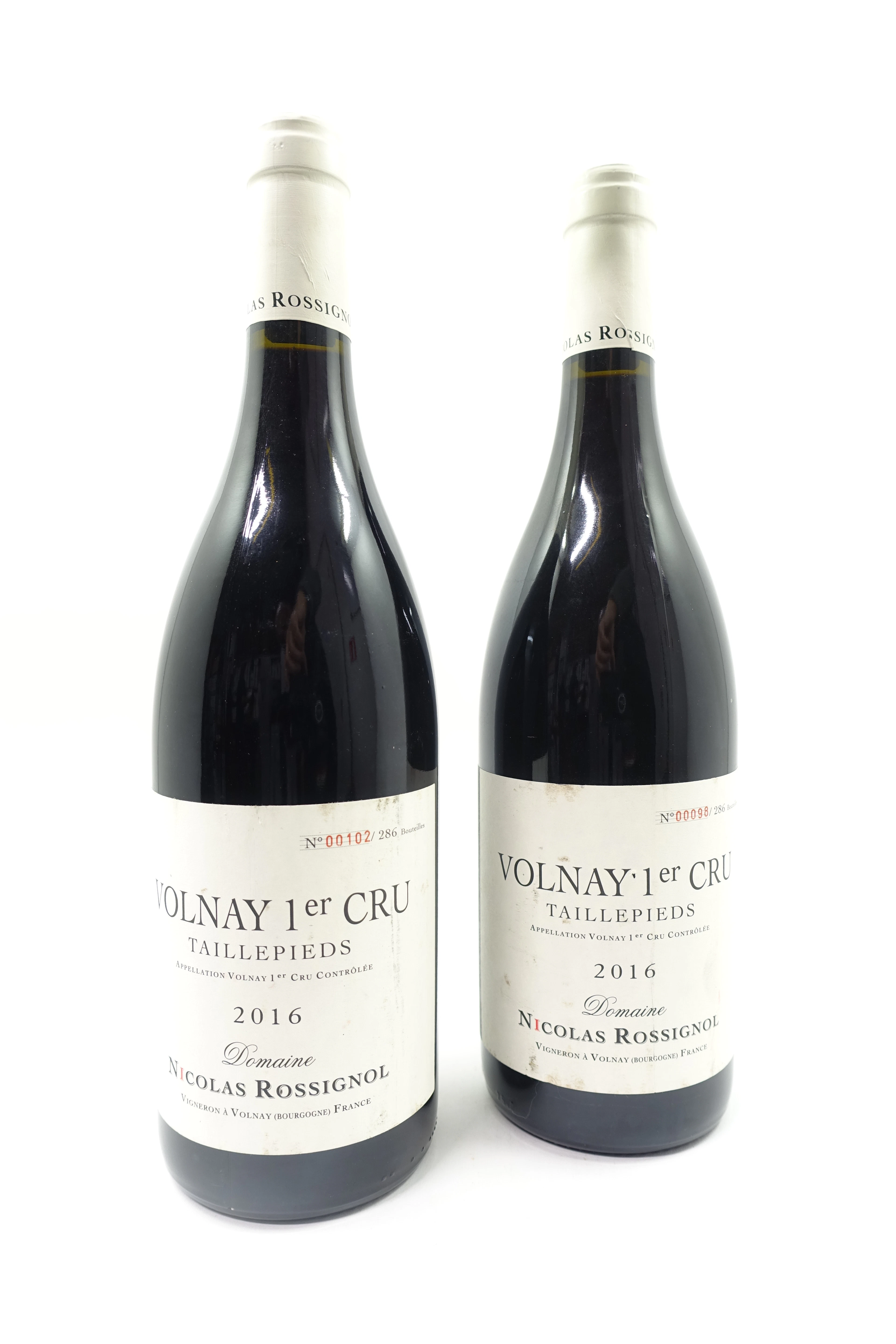 2 bts VOLNAY 2016 1er Cru Taillepieds. Domaine Nicolas Rossignol