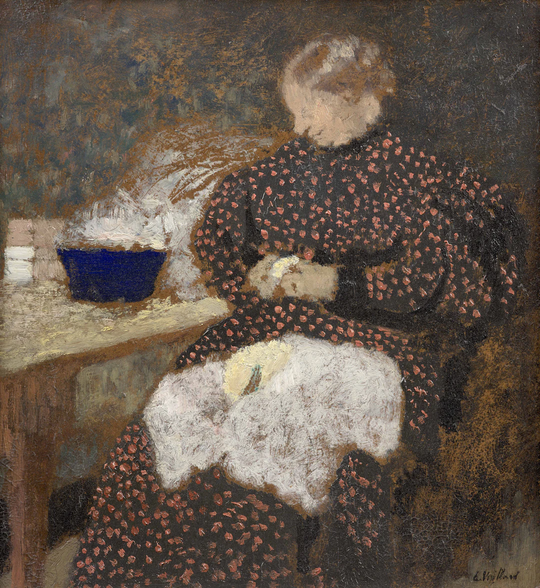 Madame Vuillard épluchant des légumes - circa 1895