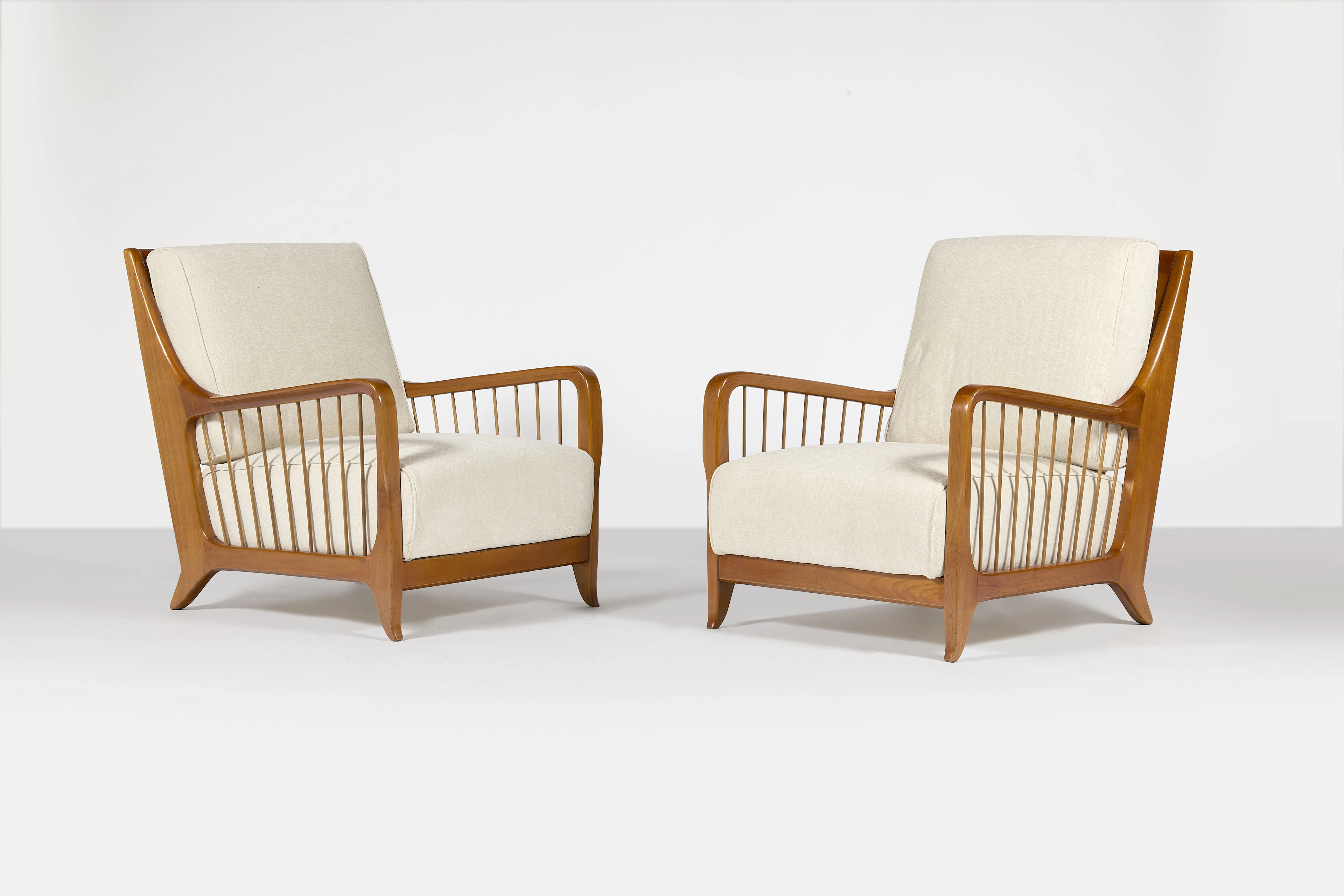 Paolo BUFFA 1903-1970 Paire de fauteuils mod. 118/F - circa 1955