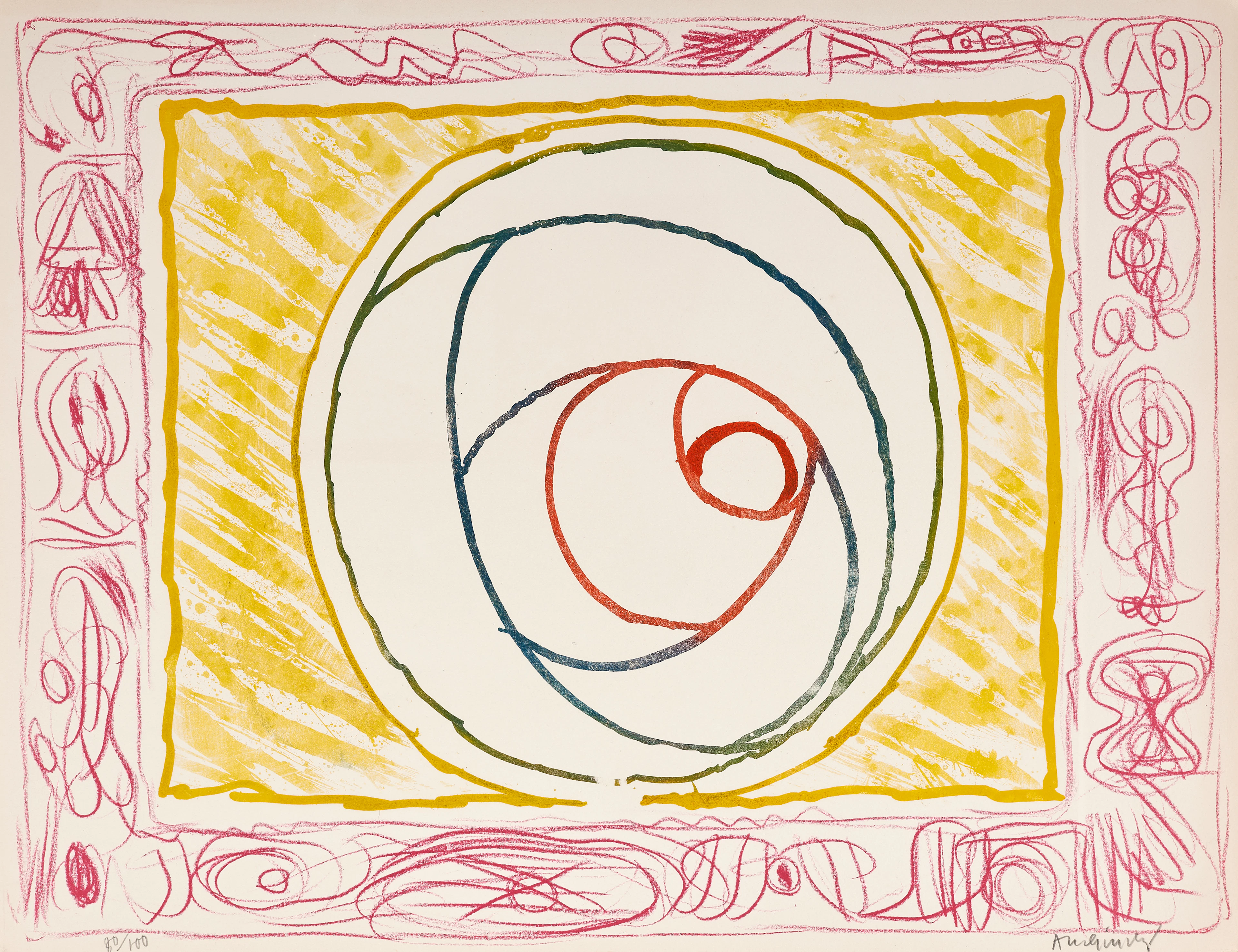 Pierre ALECHINSKY 1927- Graffiti Selenite - 1969