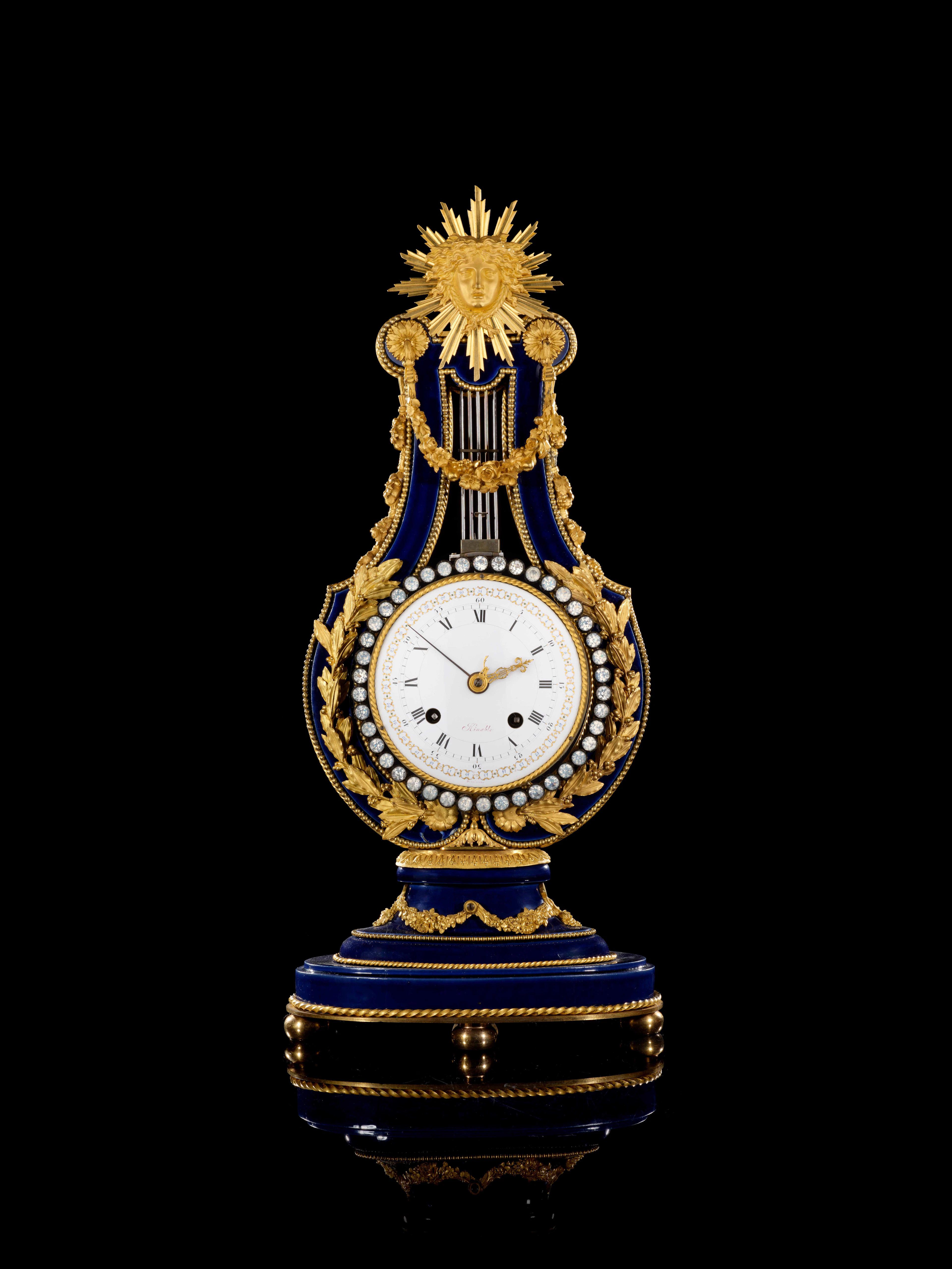 PENDULE LYRE DE LA FIN DE L'ÉPOQUE LOUIS XVI-DÉBUT DE L'ÉPOQUE RÉVOLUTIONNAIRE