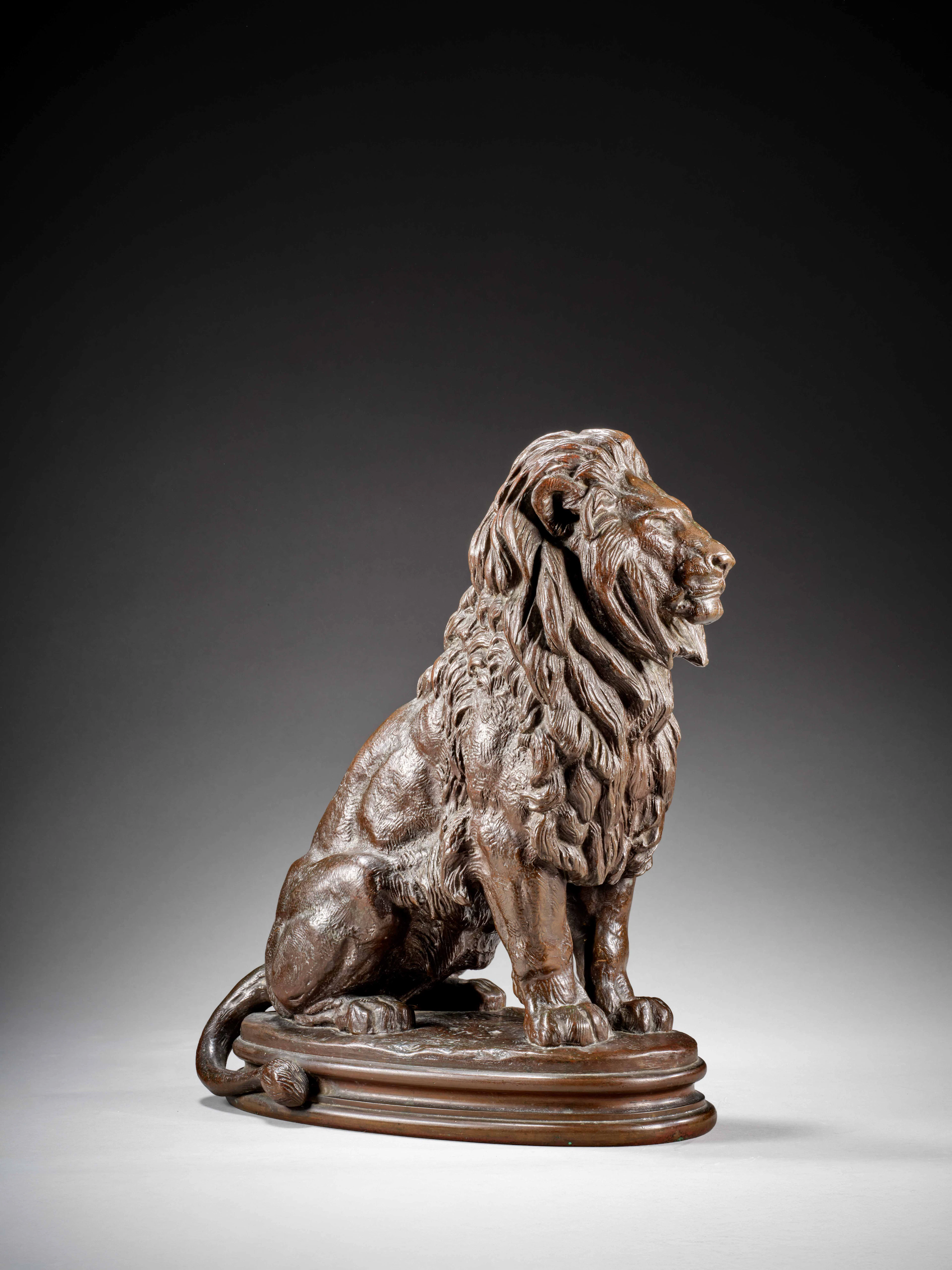 Antoine-Louis BARYE Paris, 1795 - 1875 Lion assis n°1