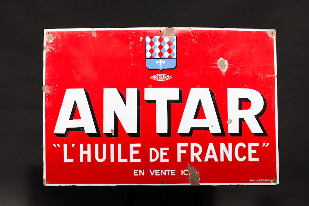 ANTAR – Enameled sign No reserve