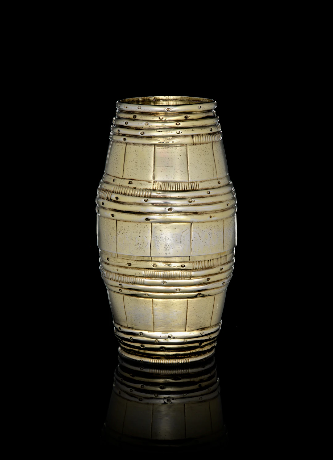 A German silver-gilt barel-shaped double beaker, by Paulus II Flindt