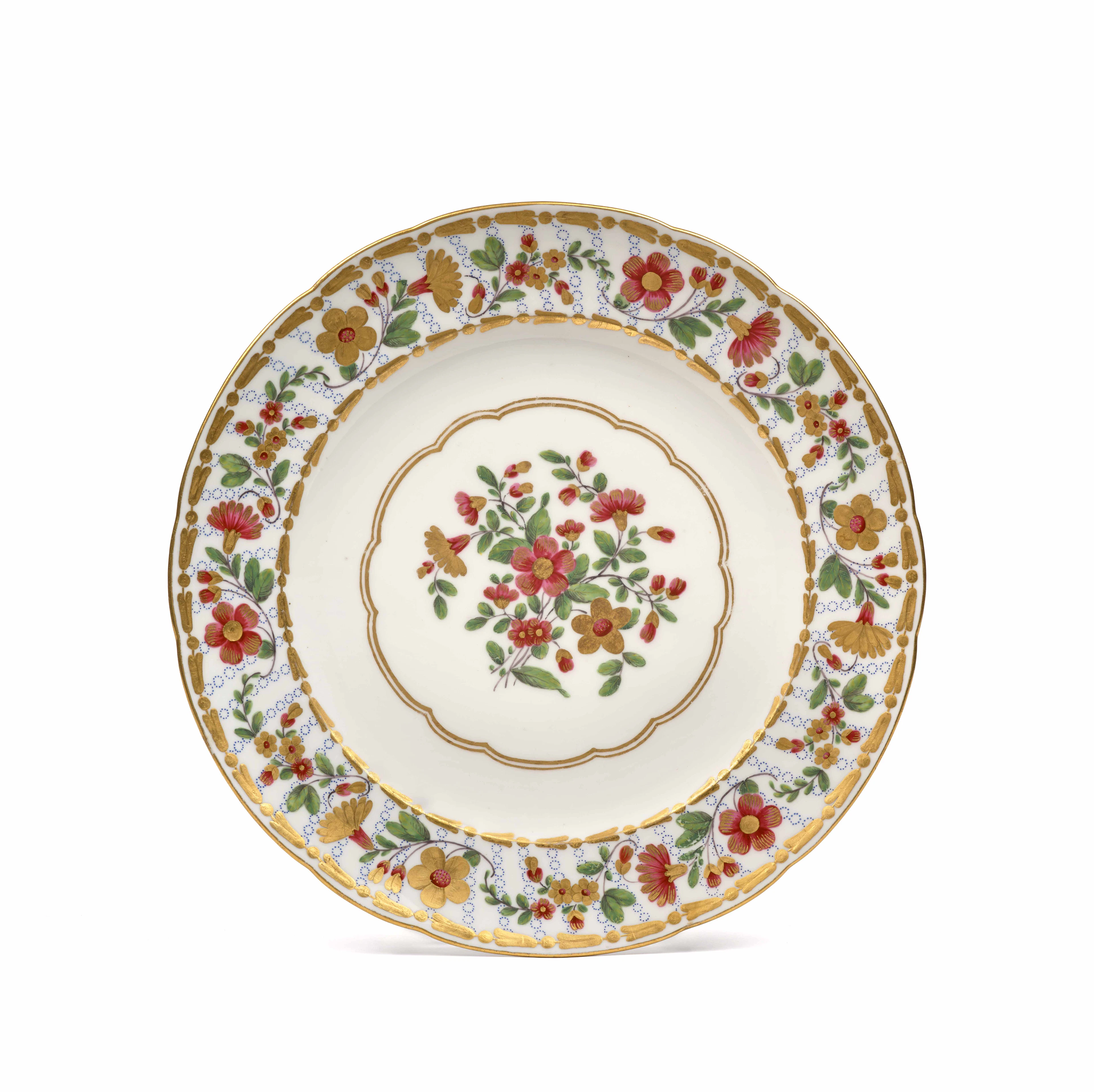 ASSIETTE EN PORCELAINE TENDRE DE SÈVRES DU XVIIIe SIÈCLE, VERS 1773