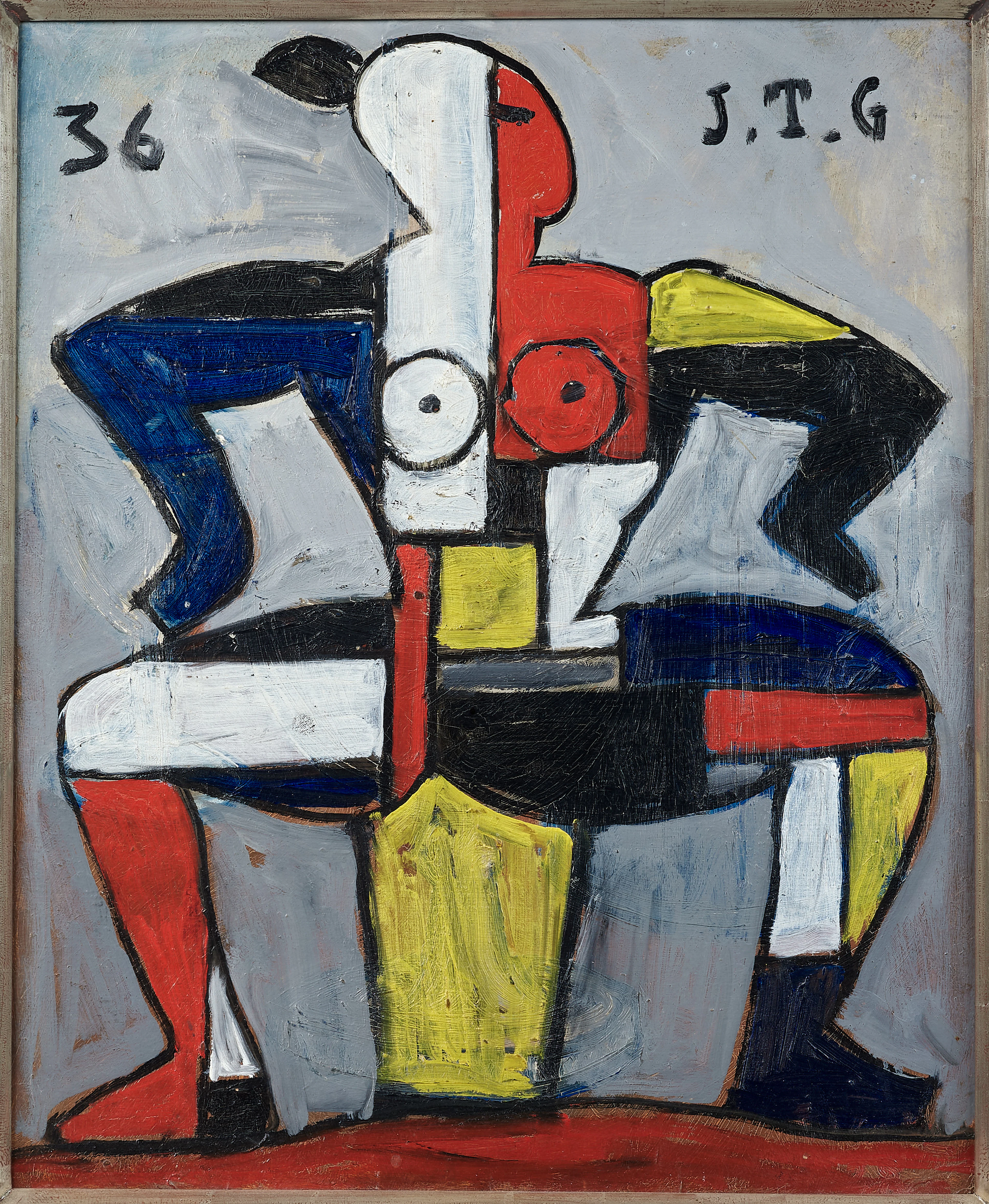 Joaquin TORRES-GARCIA 1874-1949 Figura de mujer sendata construtiva - 1936