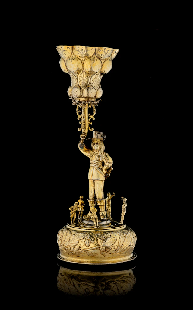 A German silver-gilt automaton cup, Thomas II Stoer, Nuremberg, the