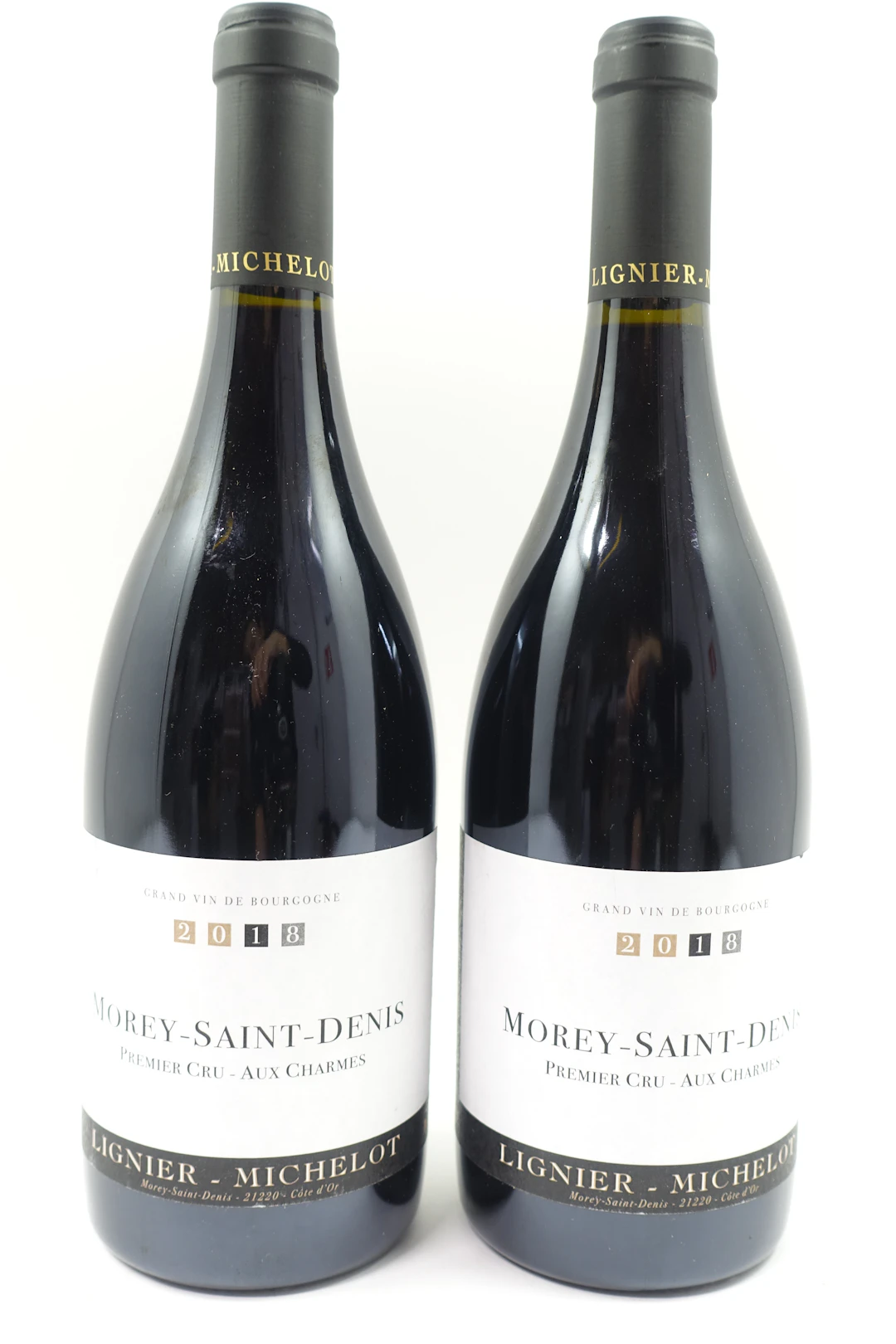 2 bts MOREY SAINT DENIS 2018 1er Cru aux Charmes. Lignier Michelot