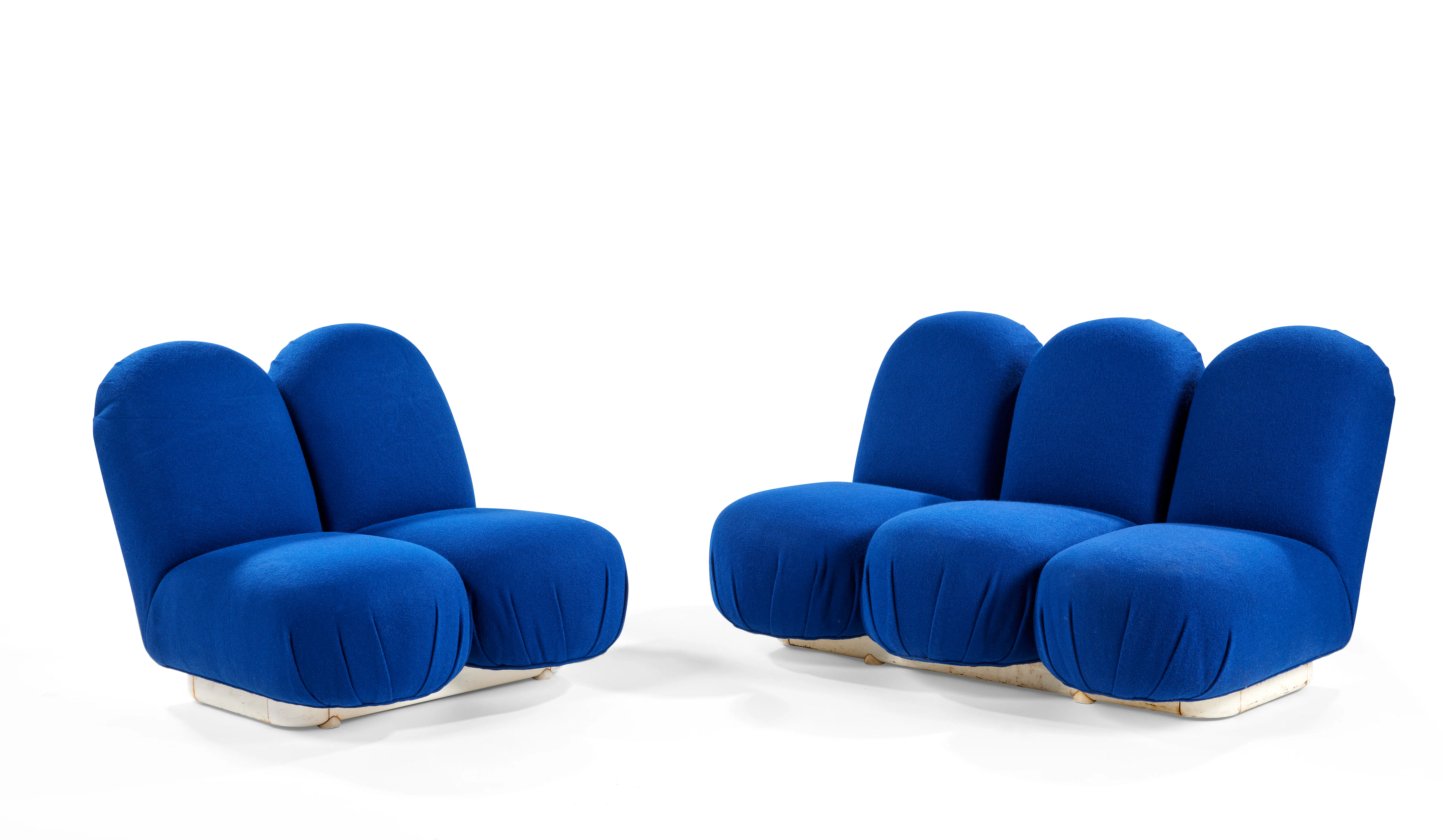 Canapé trois places et deux places mod. C277 dit "BluBlub" - circa 1972