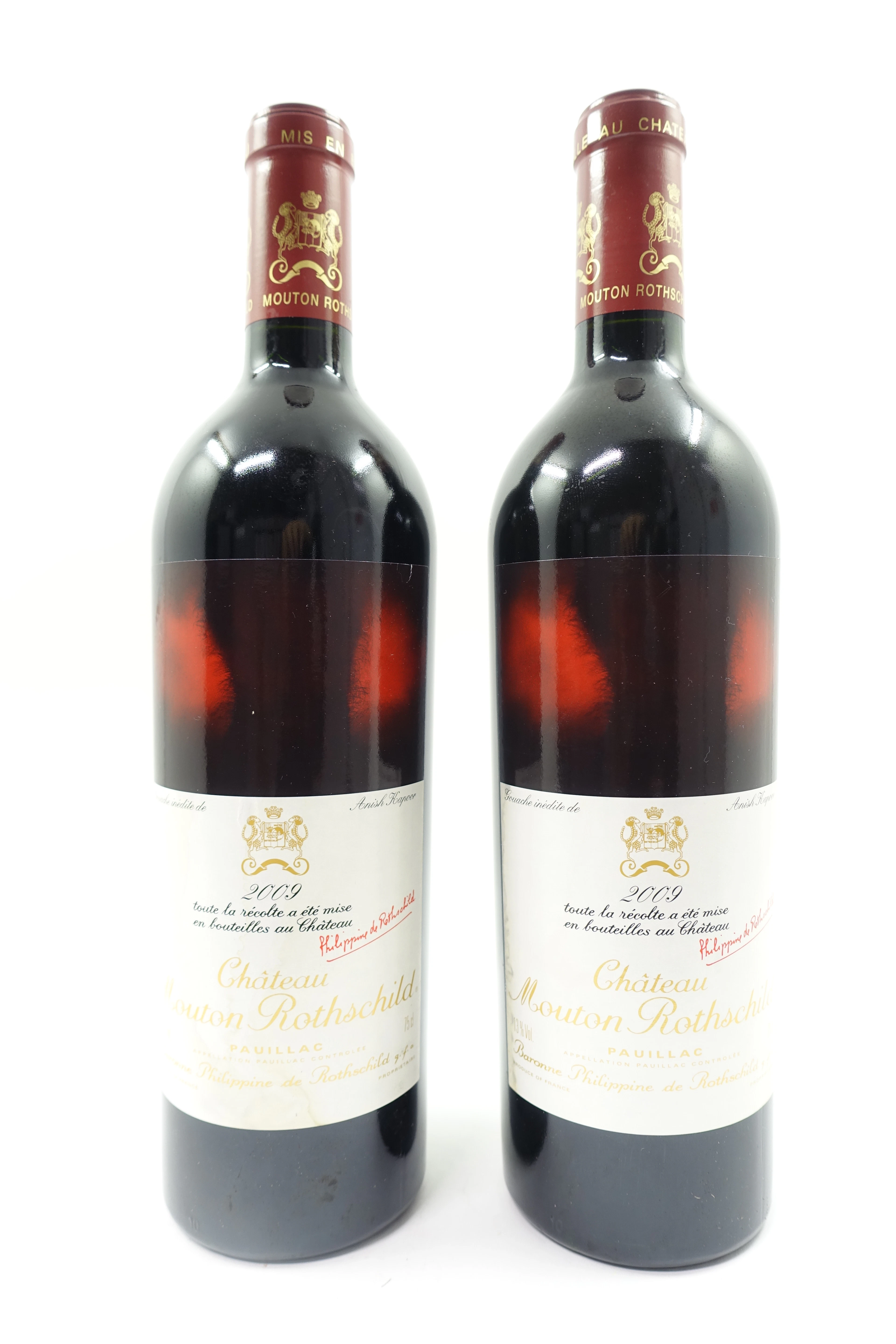 2 bts CH MOUTON ROTHSCHILD 2009 1er GC Pauillac