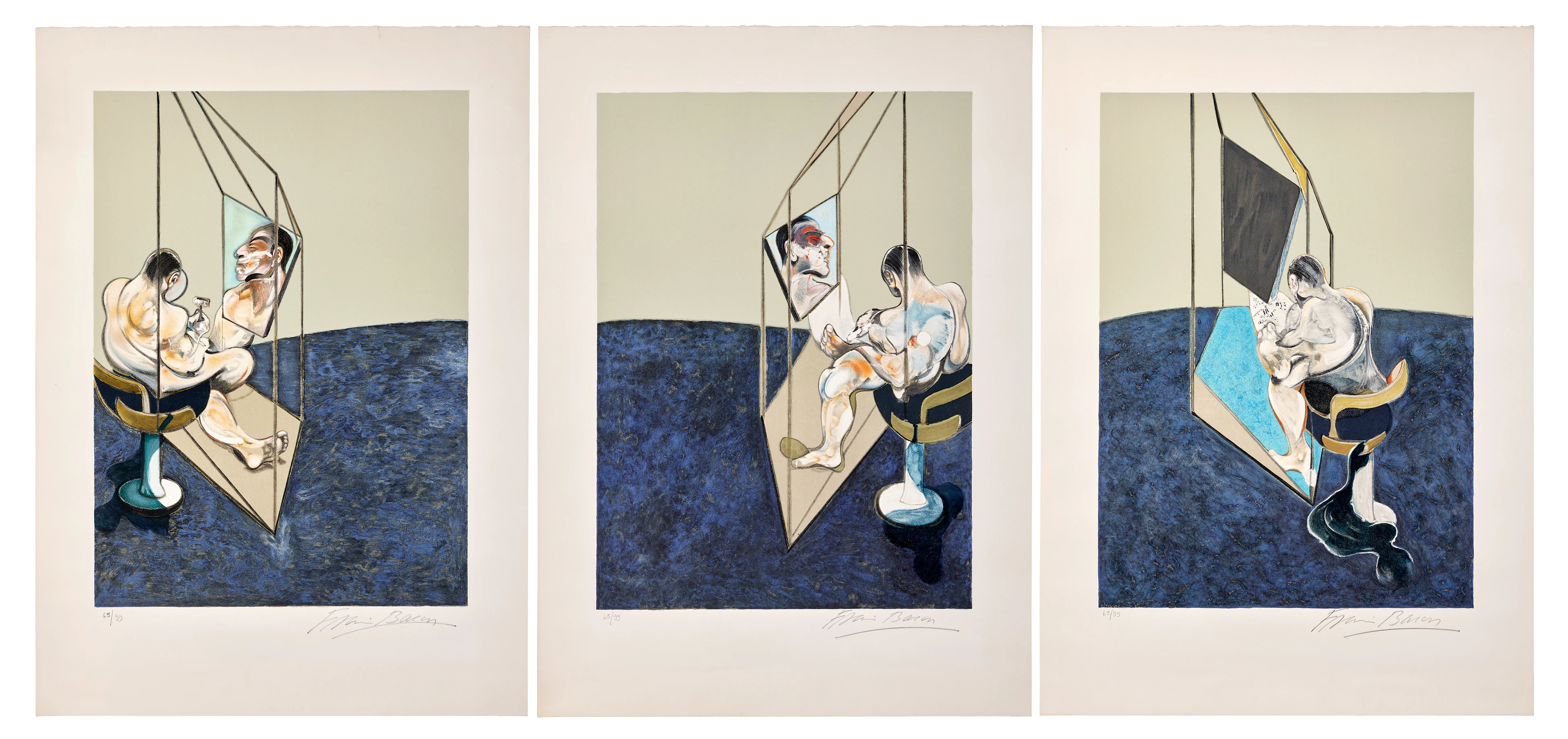 Francis BACON 1909 - 1992 Trois études de dos d'homme - 1987