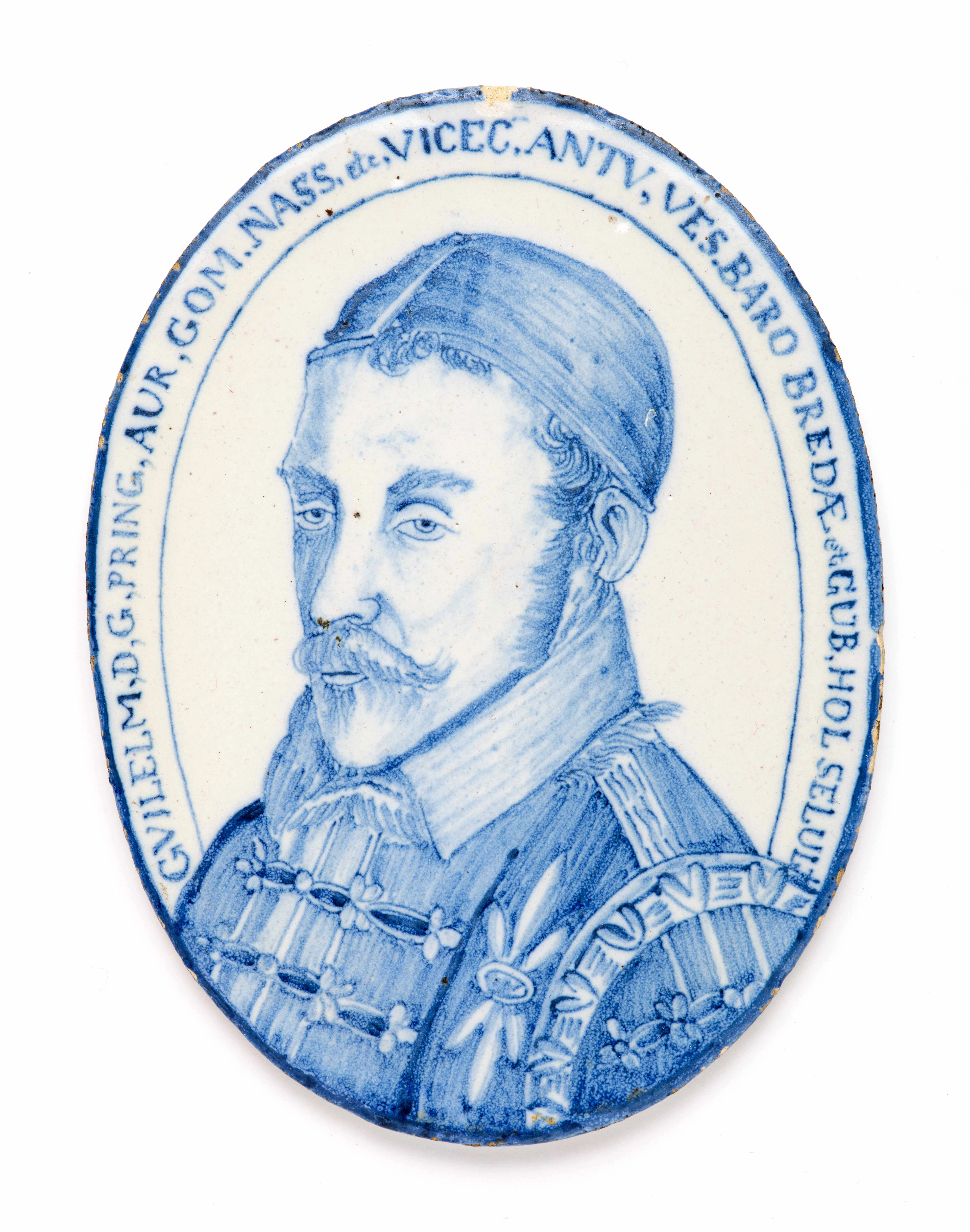 MÉDAILLON EN FAÏENCE HOLLANDAISE DU DÉBUT DU XIXe SIÈCLE, PROBABLEMENT