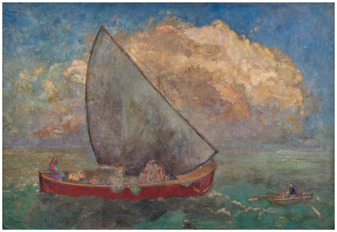 La barque rouge - circa 1900