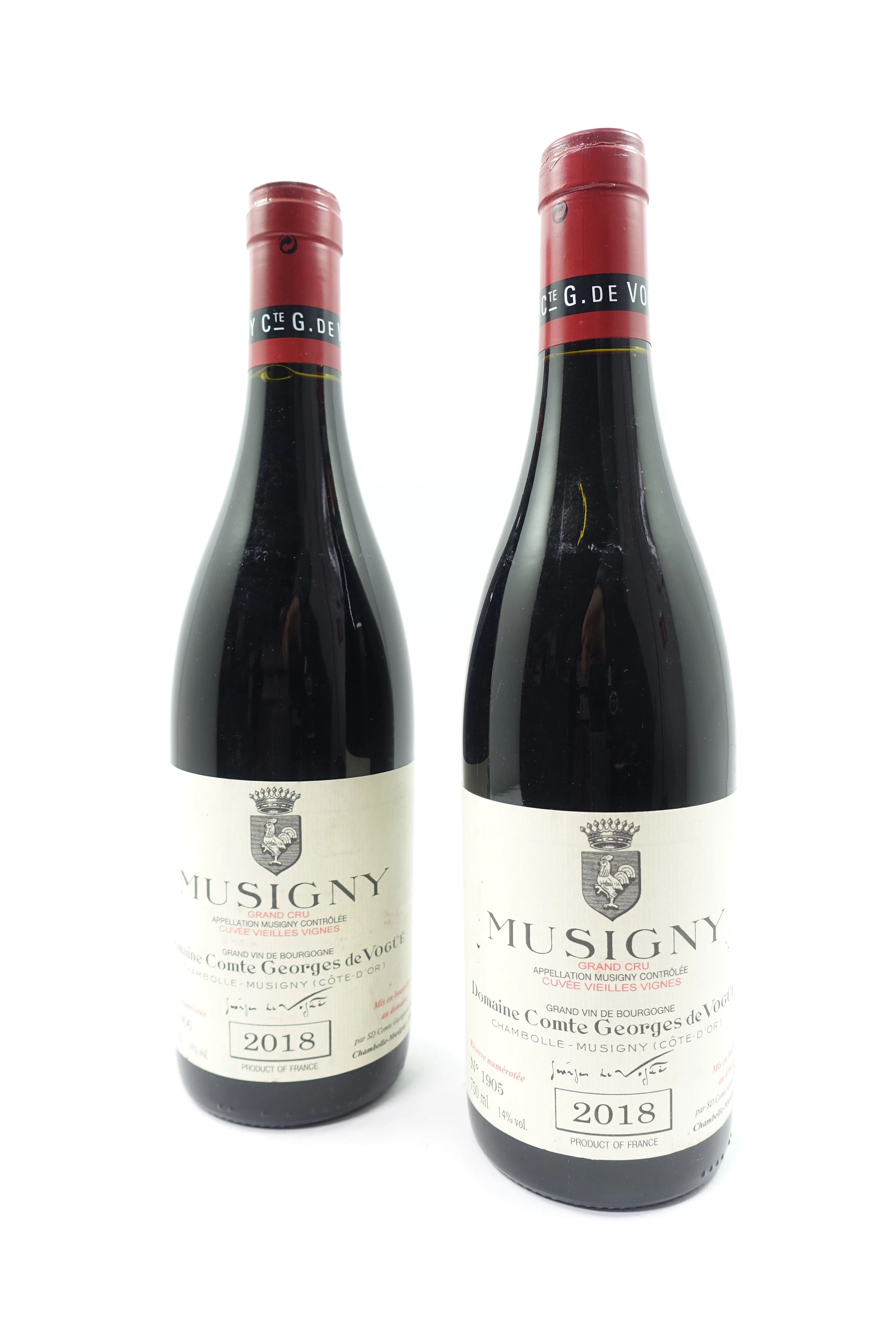 2 bts MUSIGNY 2018 Grand Cru. Domaine Comte Georges de Vogüe