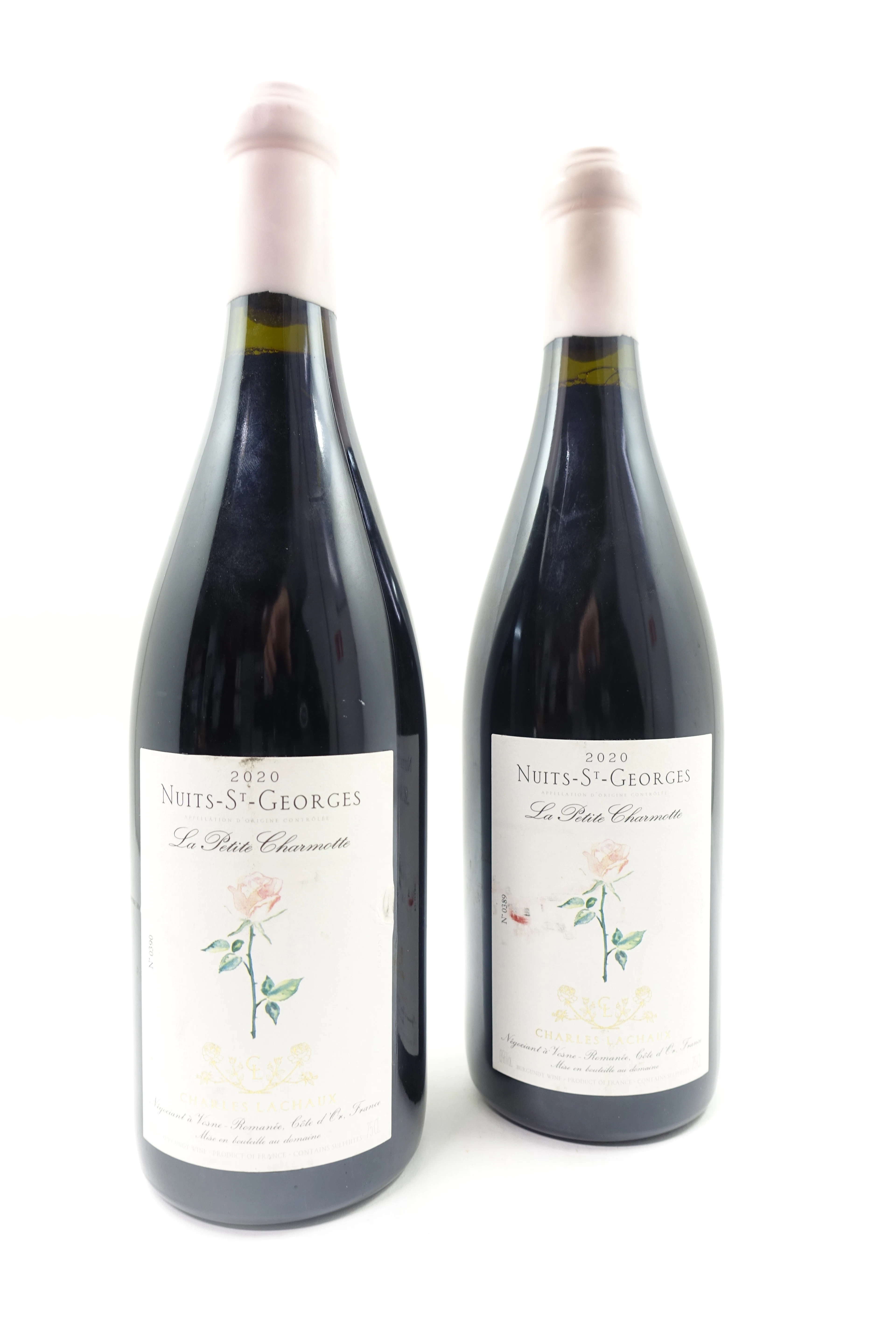 2 bts NUITS SAINT GEORGES 2020 La Petite Charmotte. Charles Lachaux