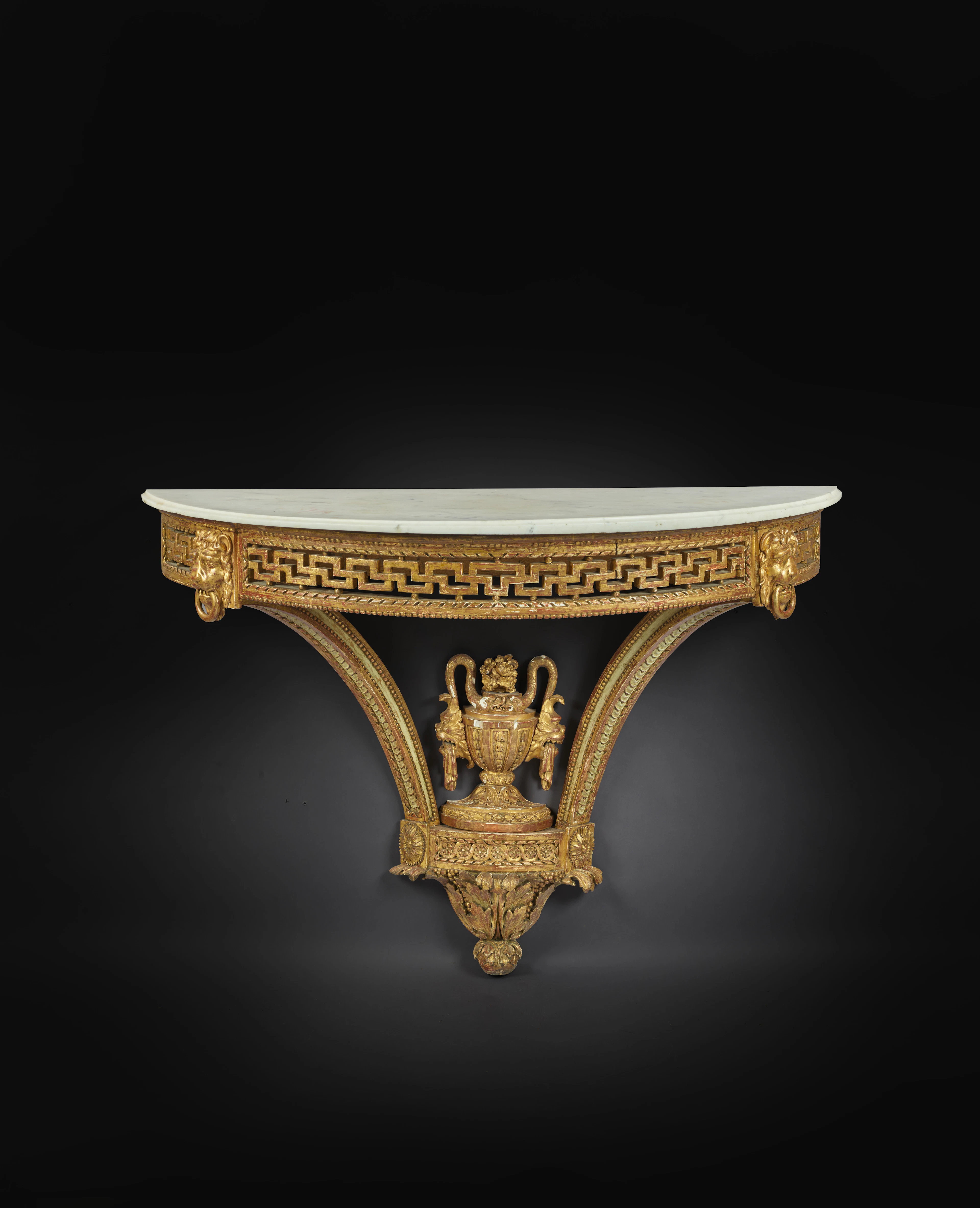 CONSOLE DEMI-LUNE D'ÉPOQUE TRANSITION